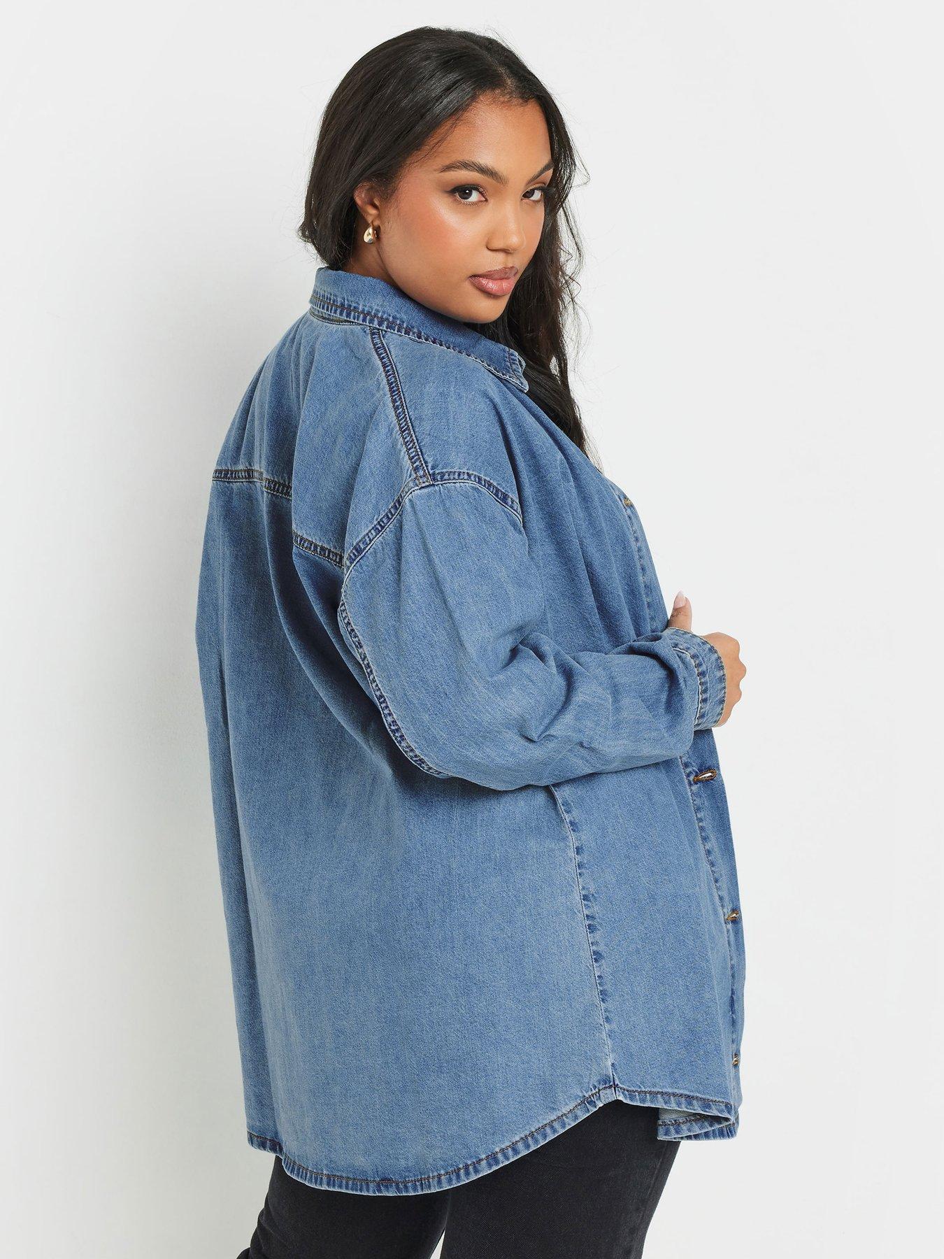 yours-curve-denim-shirt-bluestillFront