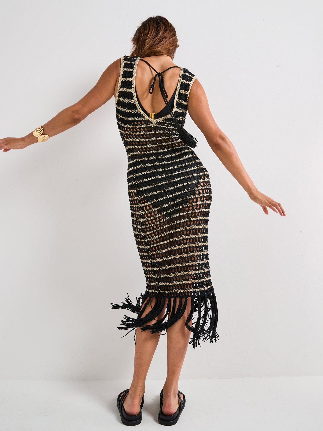 metallic knit beach dress TAKE ME TO THE BEACH KNIT METALLIC MINI DRESS