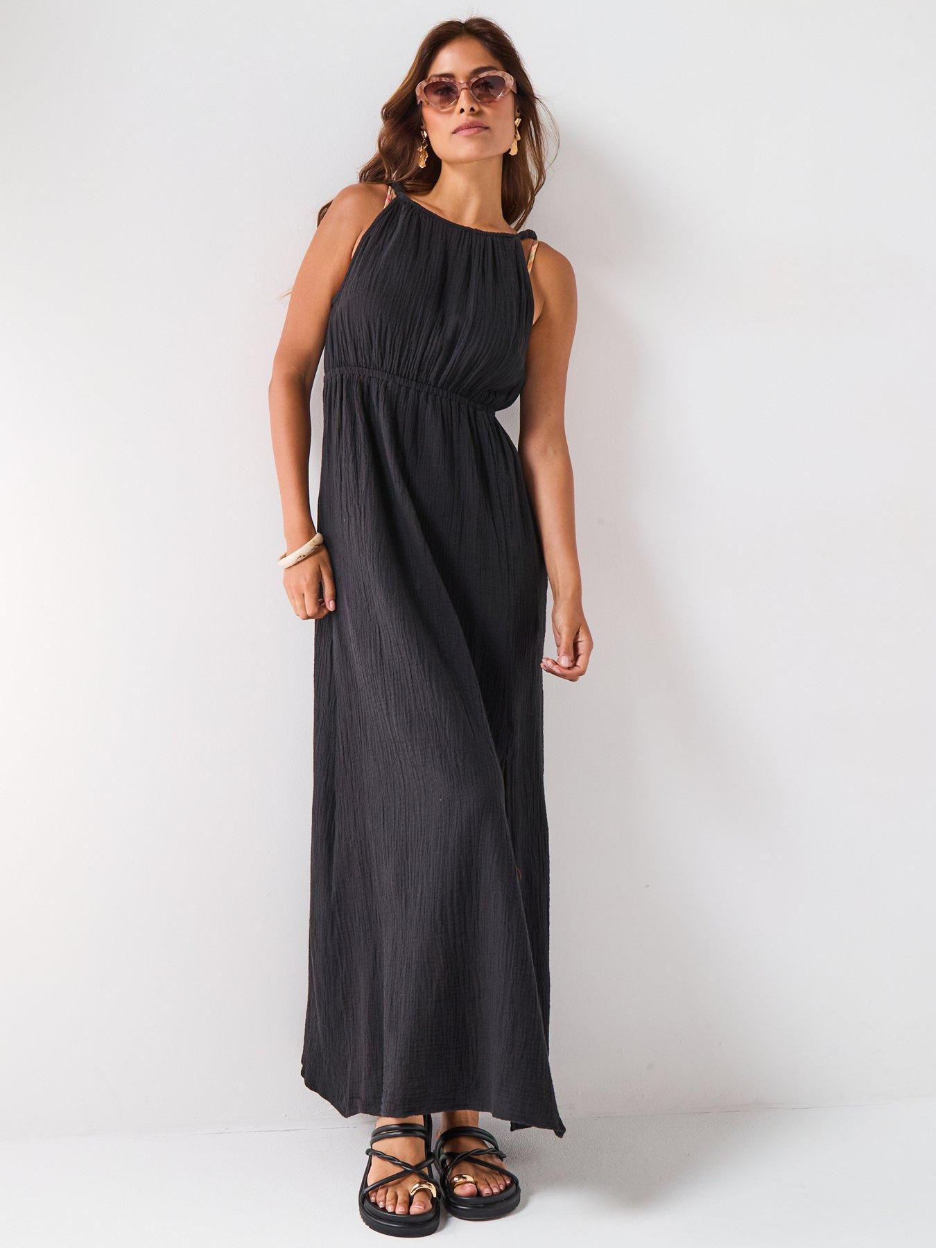 Image 5 of 6 of V by Very Bubble Strap Maxi Dress - Black