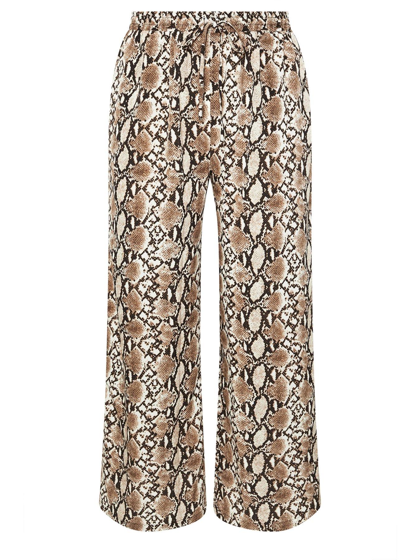 yours-curve-snake-print-pull-on-trouser-browndetail