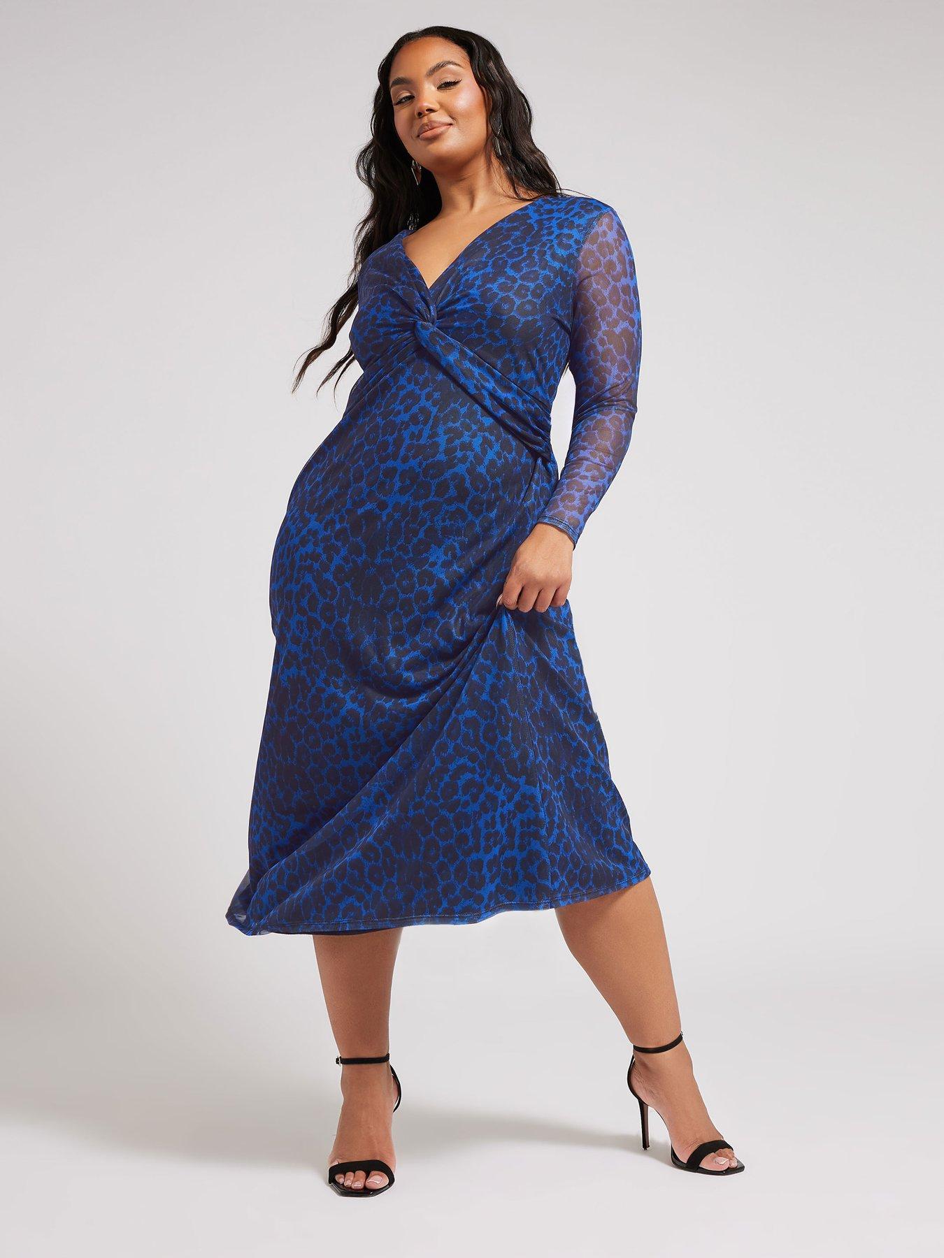 yours-curve-twist-front-mesh-maxi-dress-blueback