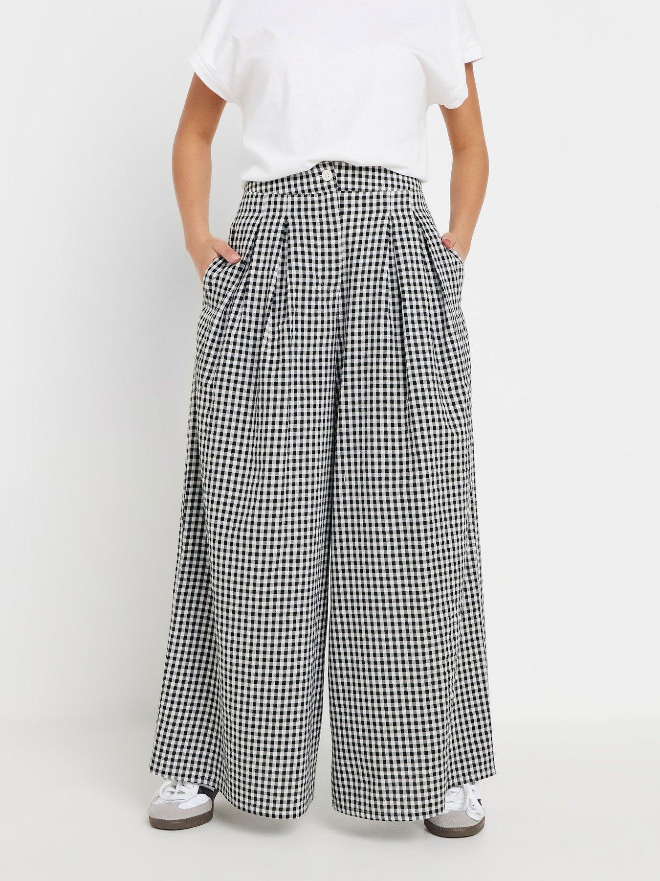 pixiegirl-petite-gingham-palazzo-trousers-black