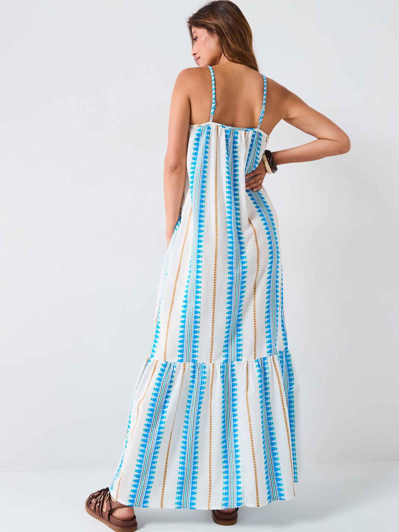 v-by-very-aztec-maxi-beach-dress-bluewhitestillFront