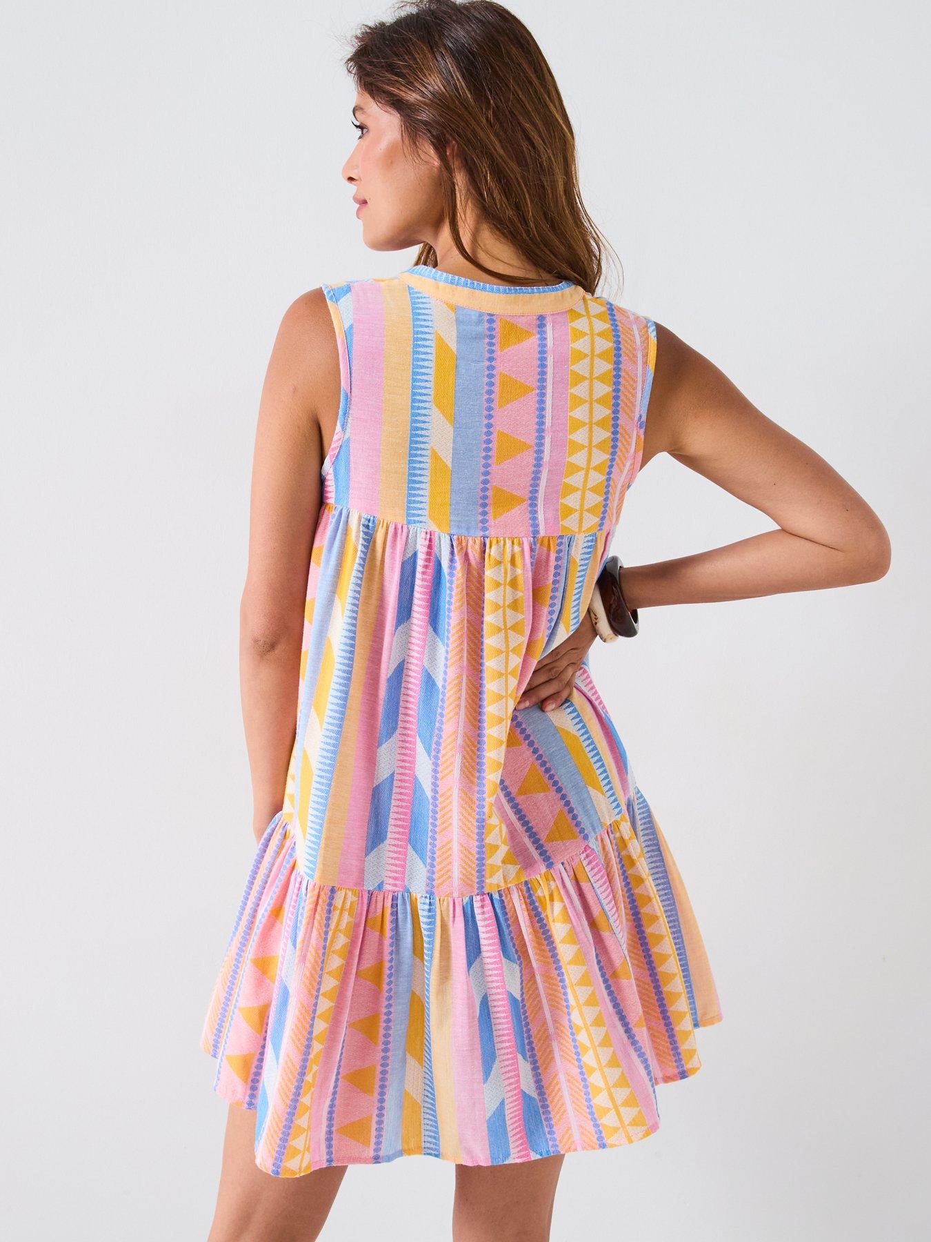 v-by-very-aztec-mini-beach-dress-multistillFront