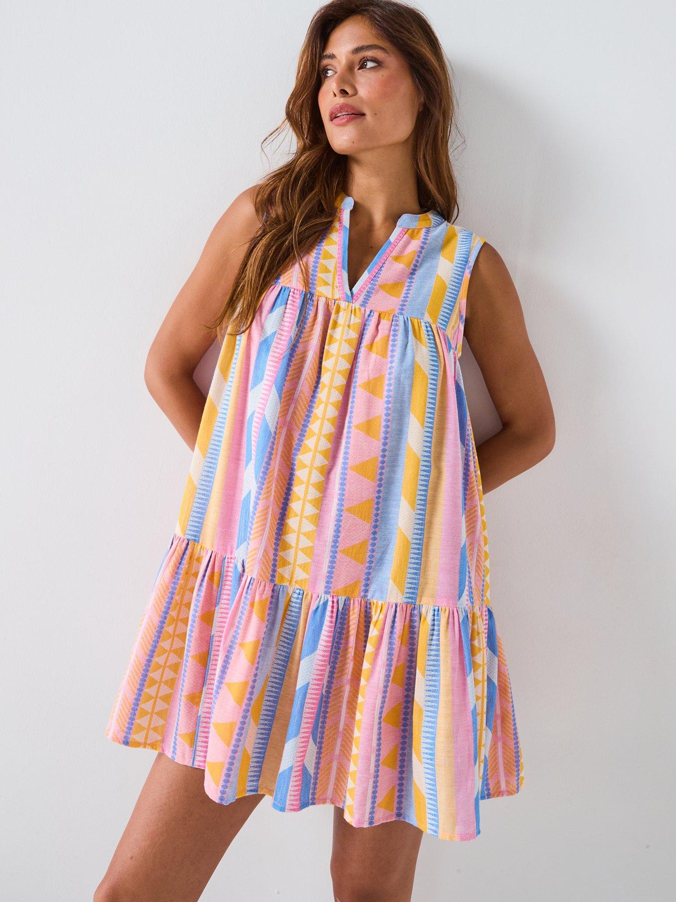 v-by-very-aztec-mini-beach-dress-multidetail