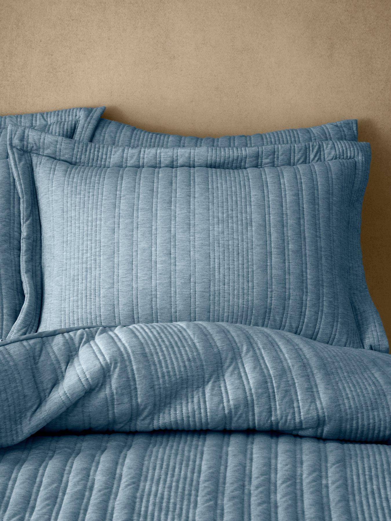 undefined Tamba Jersey Stripe Oxford Pillowcase Pair - Blue
