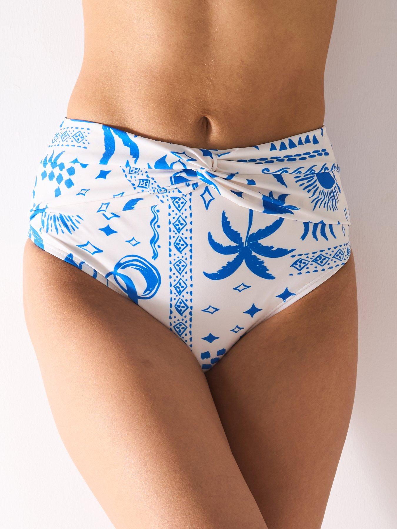 Image 1 of 5 of V by Very Twist Front Detail Bikini Bottom - Blue