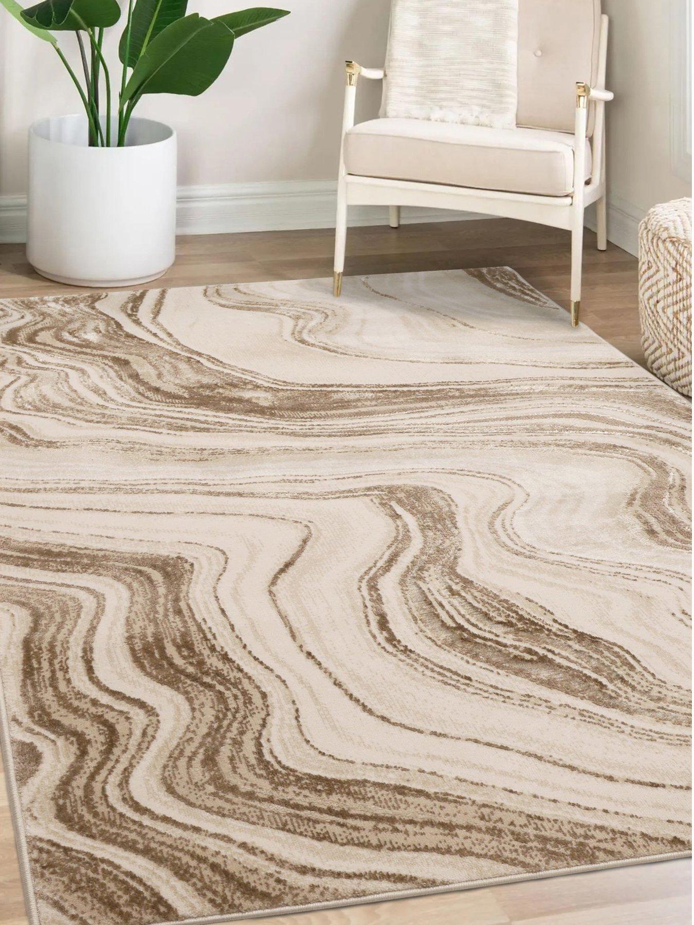 Image 1 of 6 of The Very Collection Dusk Wave Champagne Rug