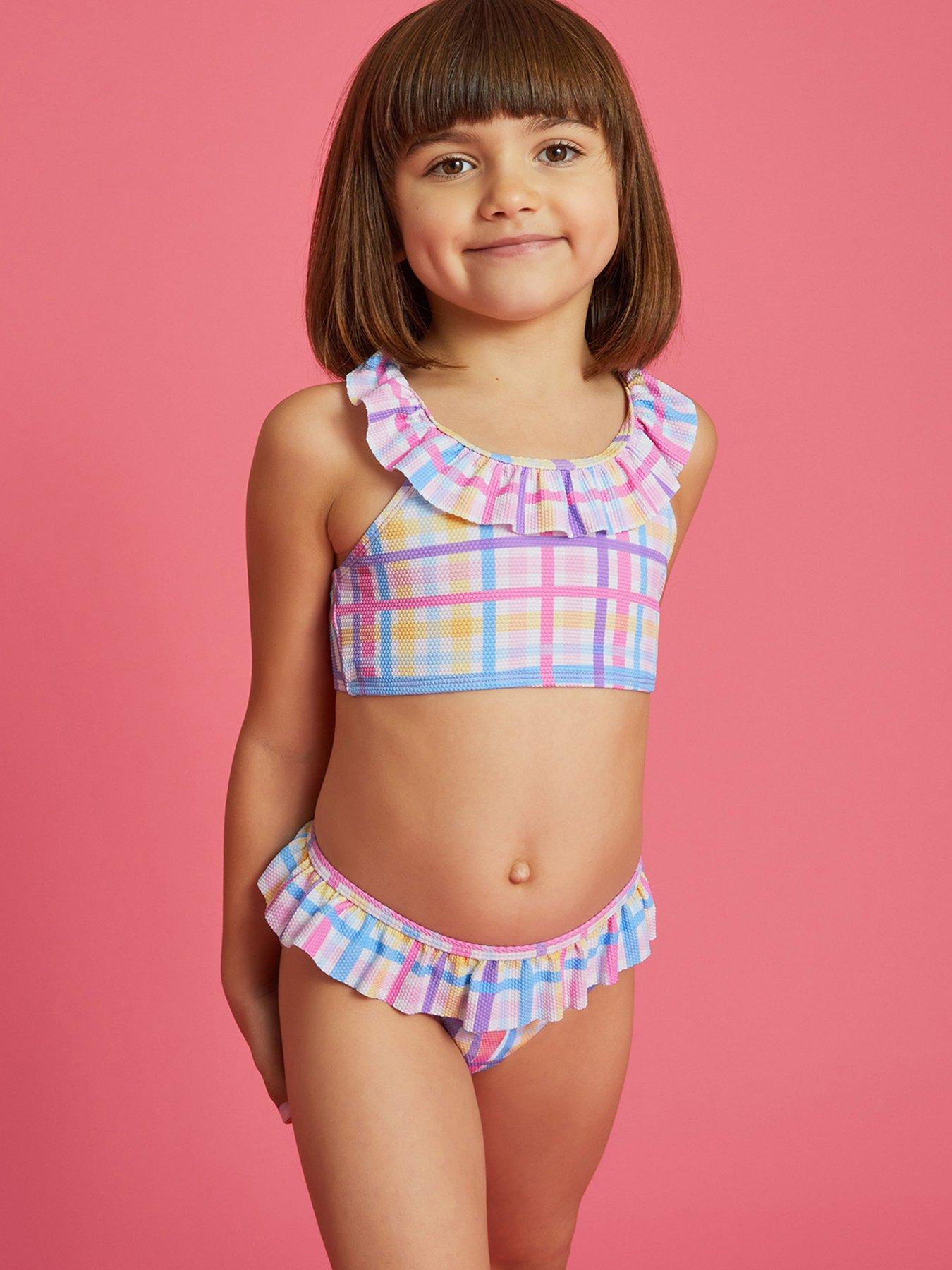 Image 1 of 4 of Accessorize Girls Multi Check Bikini - Multi