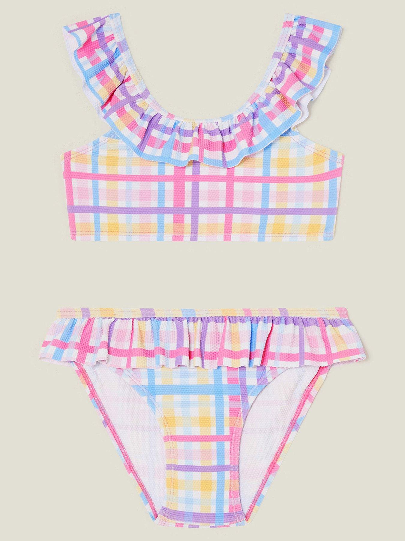 Image 2 of 4 of Accessorize Girls Multi Check Bikini - Multi