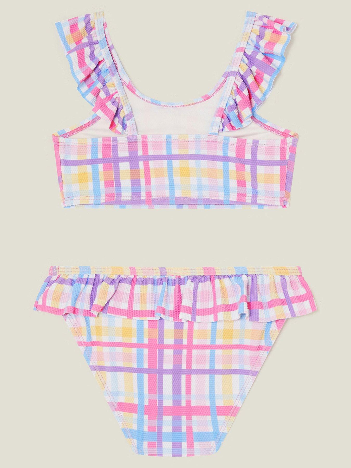 Image 3 of 4 of Accessorize Girls Multi Check Bikini - Multi