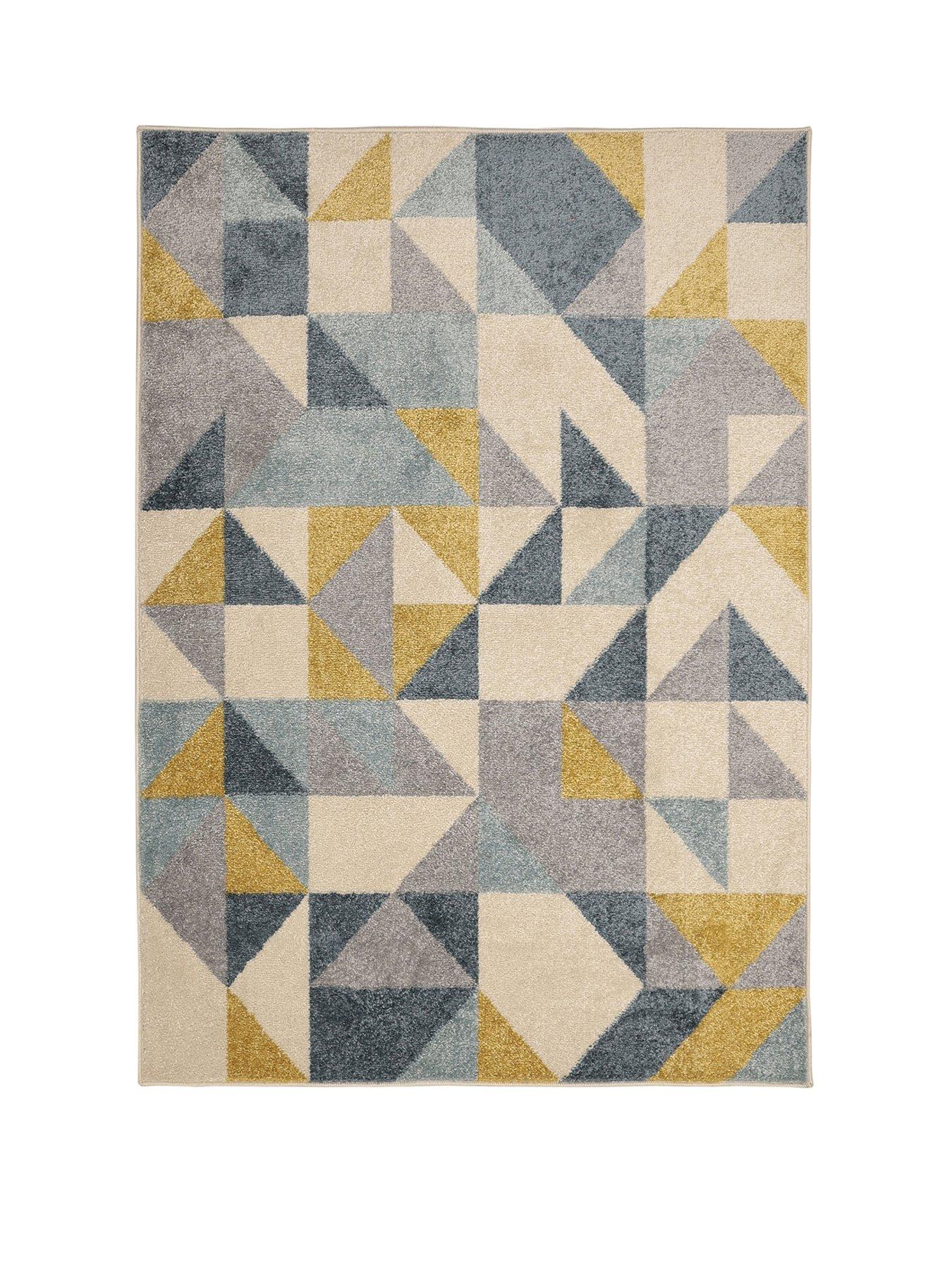 the-very-collection-juno-multi-geo-gold-and-blue-rugstillFront
