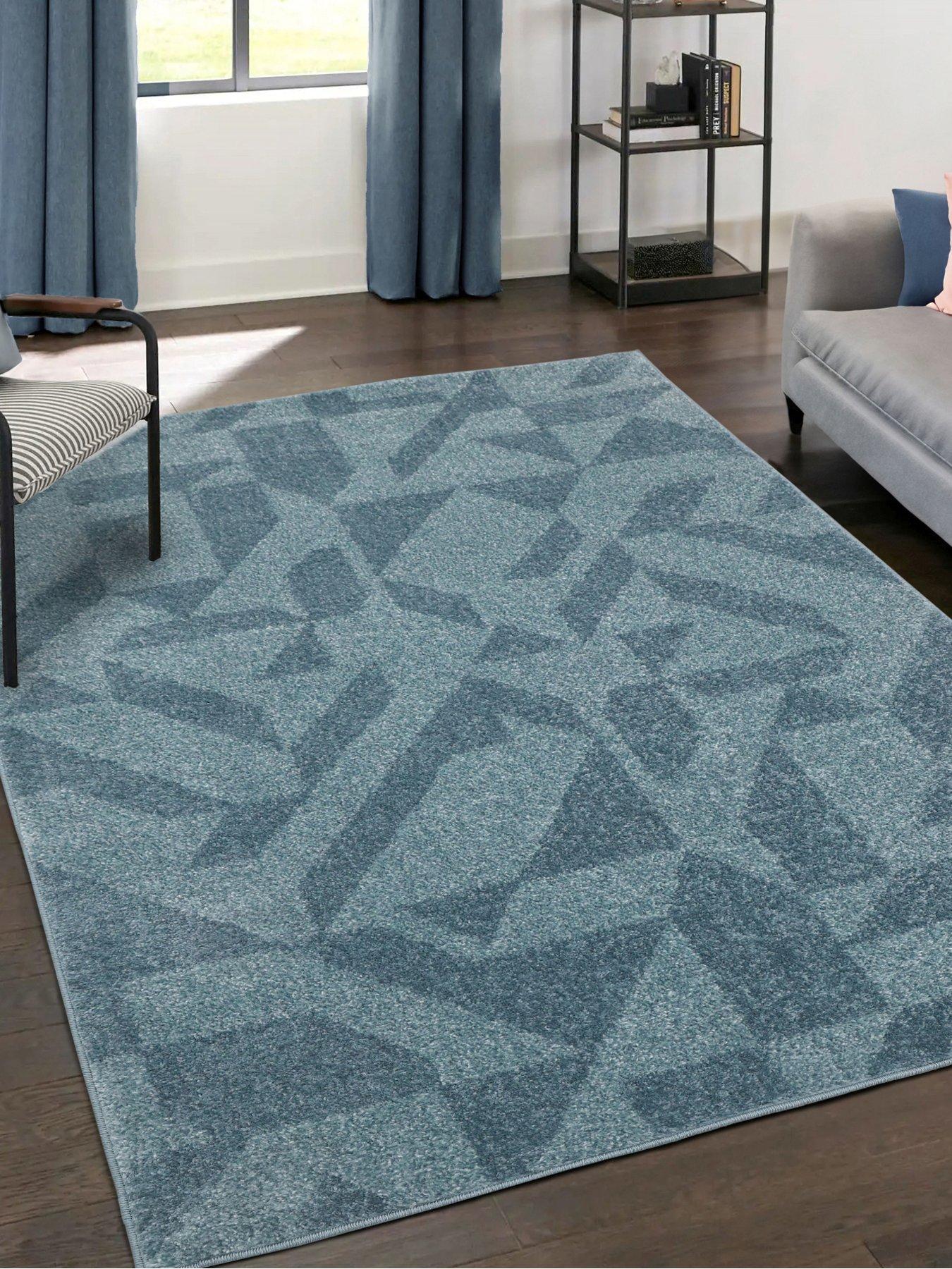 Image 1 of 4 of The Very Collection Juno Geometric Blue Blend Rug
