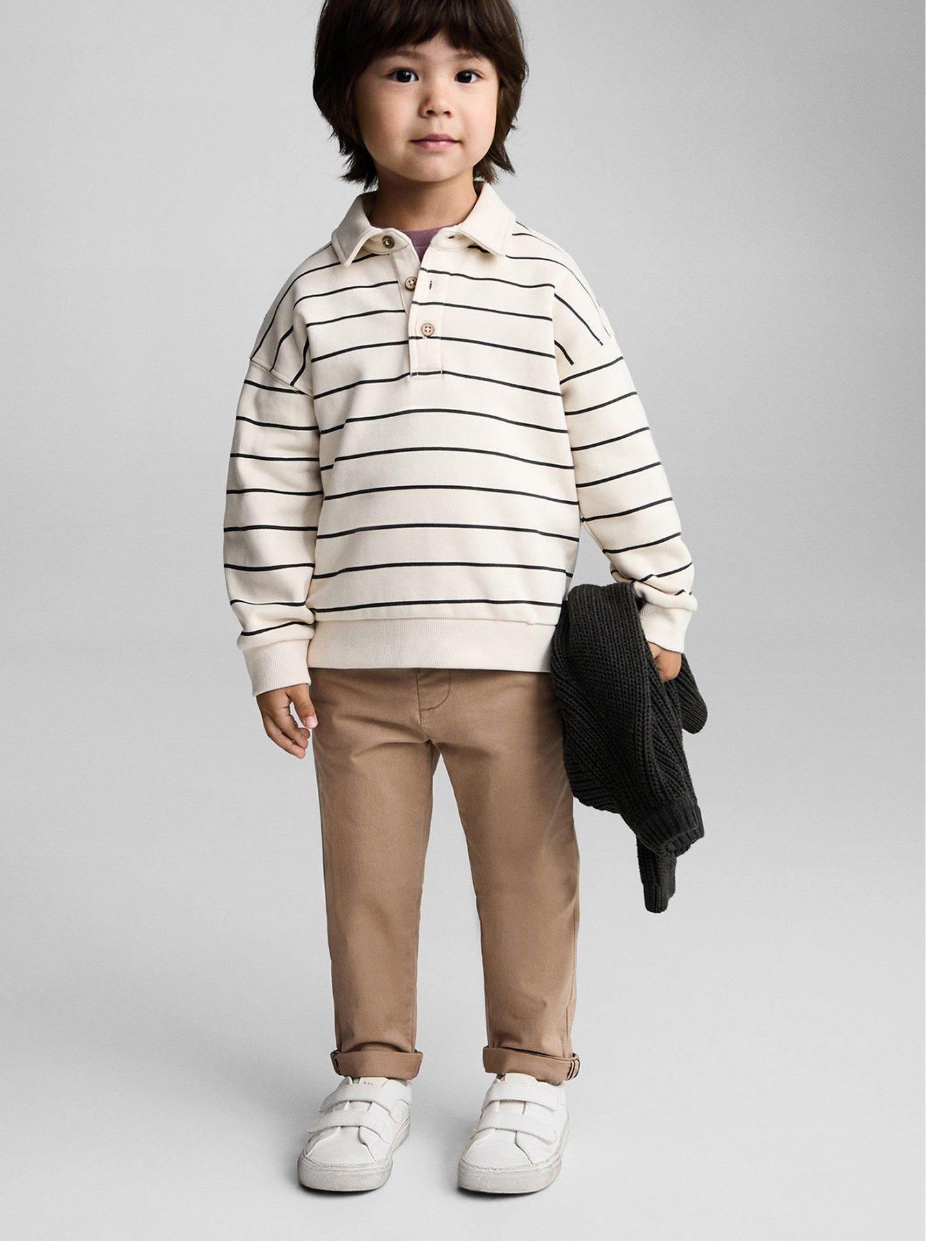 Image 1 of 4 of Mango Younger Boys Chino Trousers - Beige