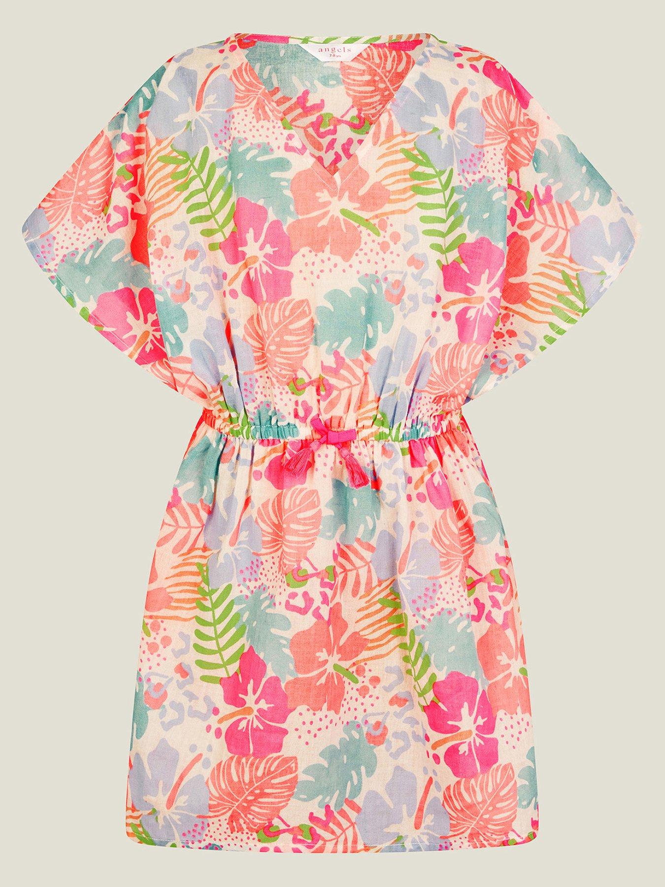 undefined Girls Tropical Print Kaftan - Multi