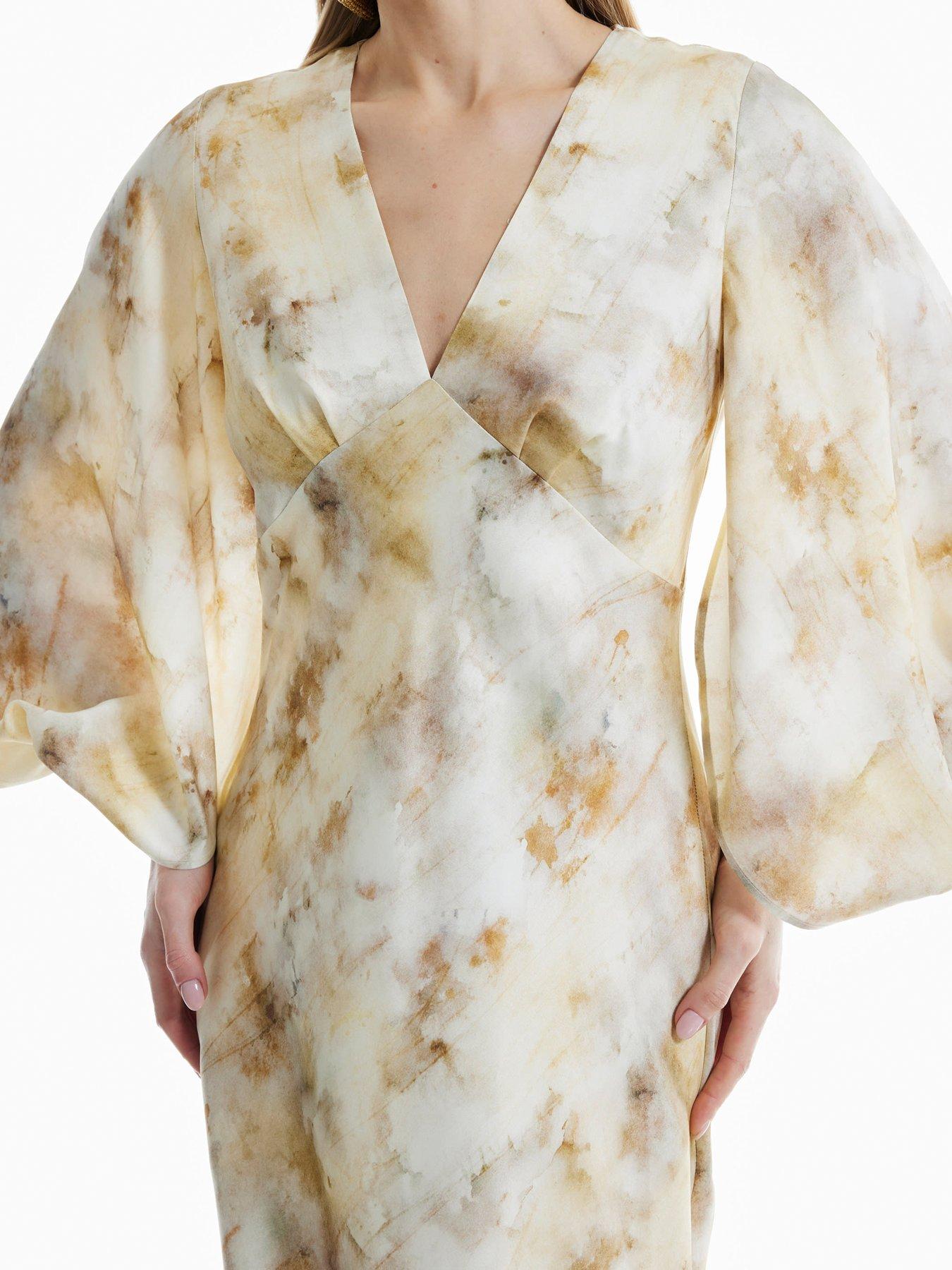 Image 3 of 6 of River Island V Neck Dress - Yellow