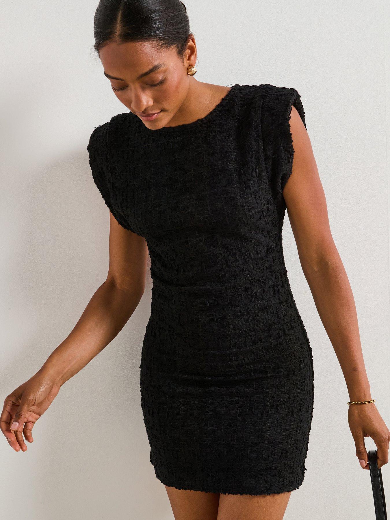 V by Very Cap Sleeve Mini Dress - Black