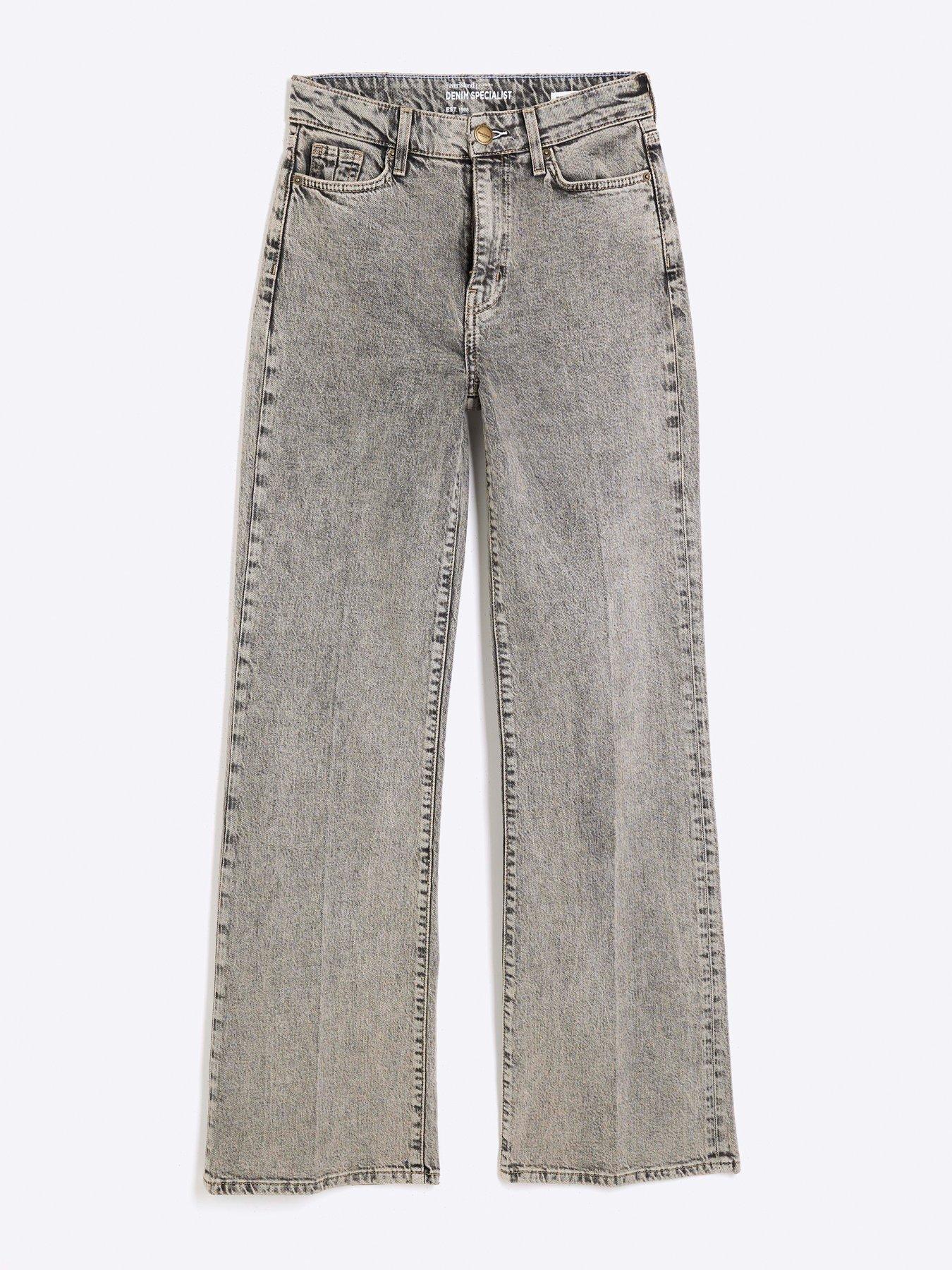 Image 6 of 6 of River Island High Rise Wide Leg Jean - Grey