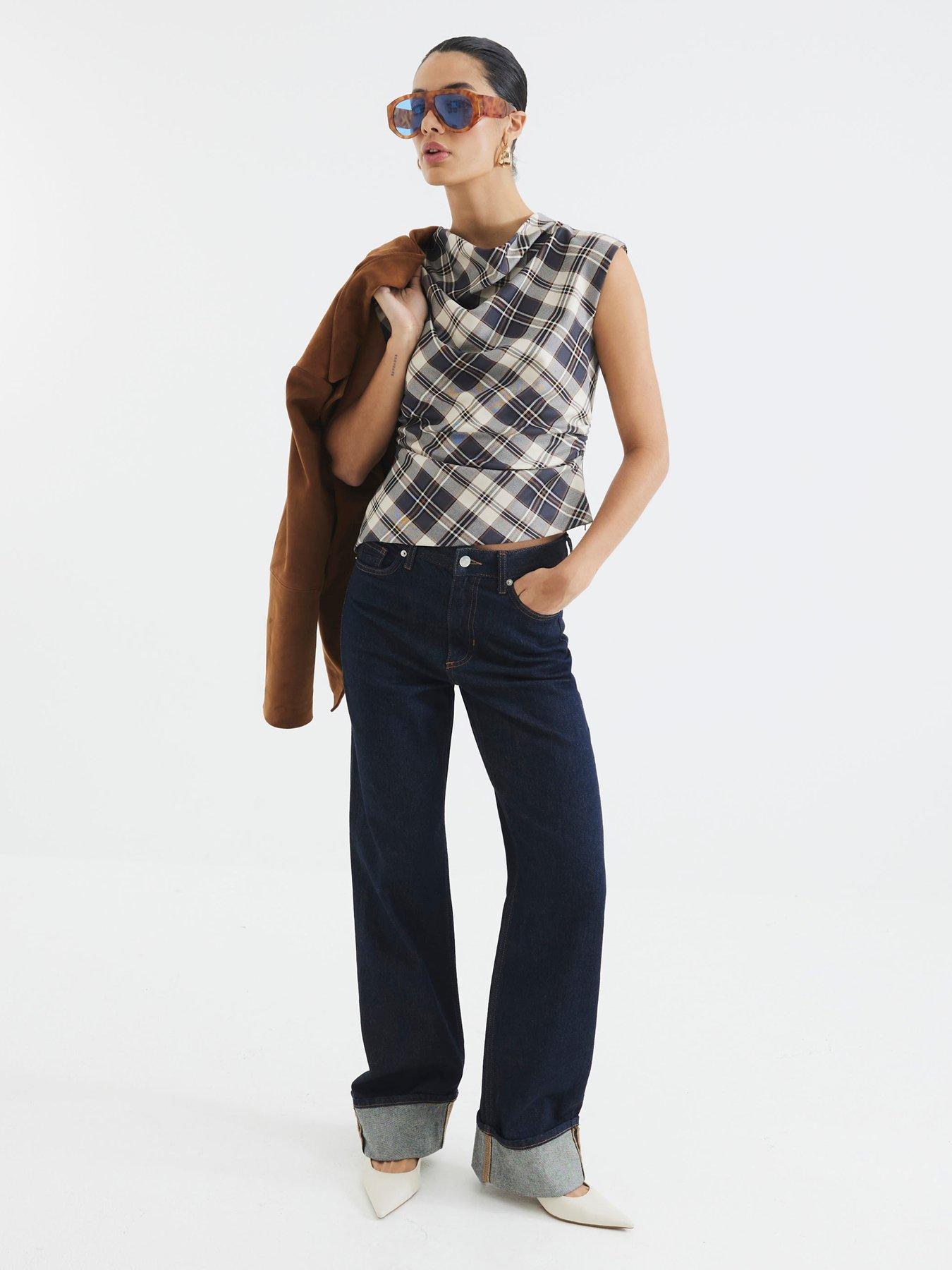 river-island-drape-tailored-top-brownstillFront
