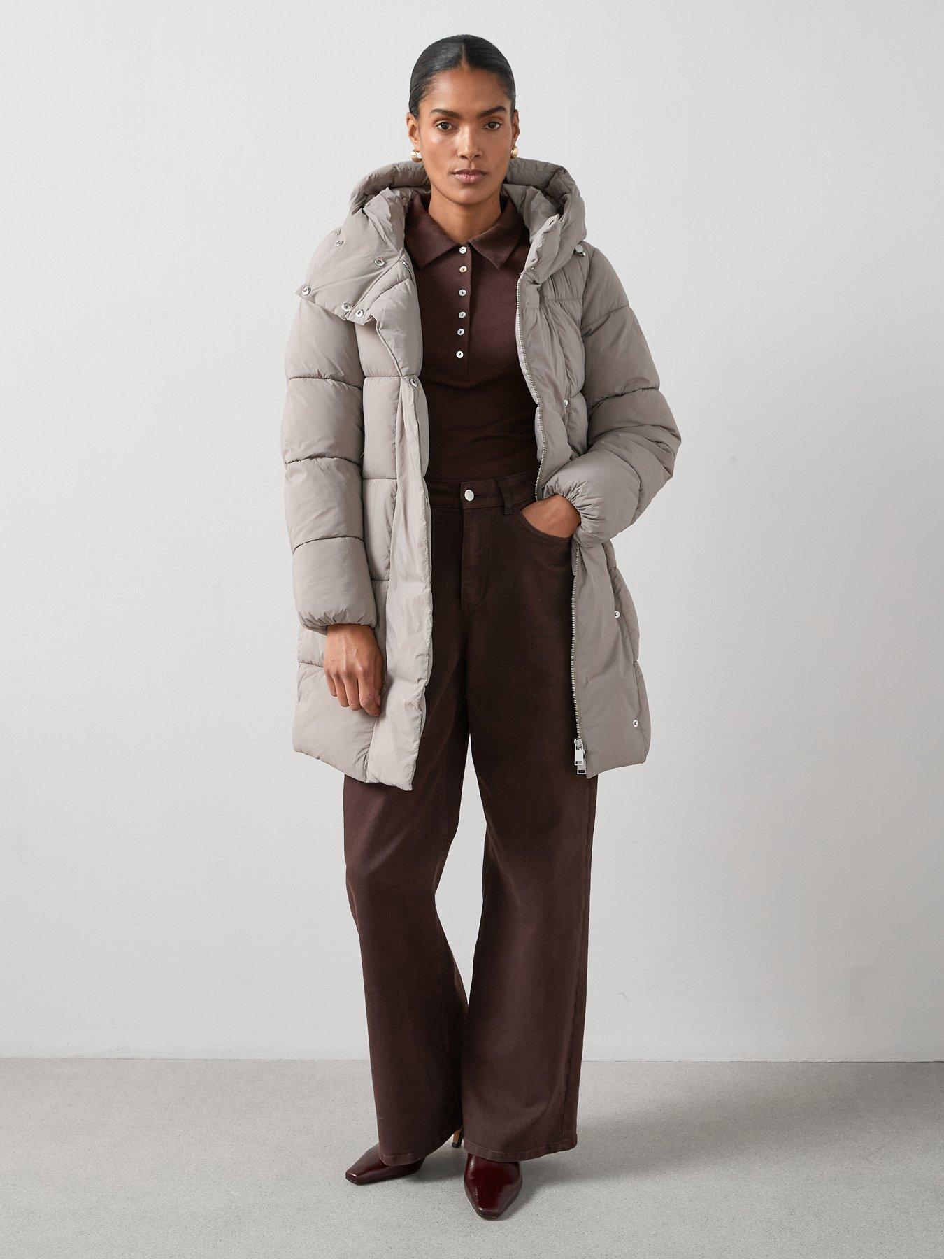 The Very Collection Asymmetric Padded Coat - Mink