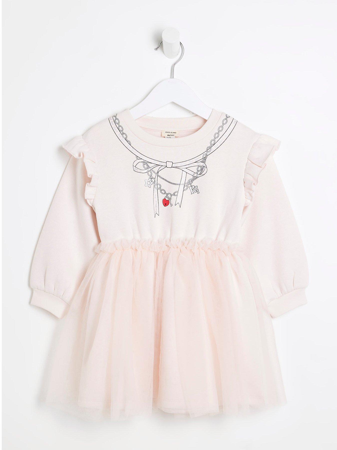 Image of River Island Mini Mini Girls Tutu Necklace Dress - Light Pink
