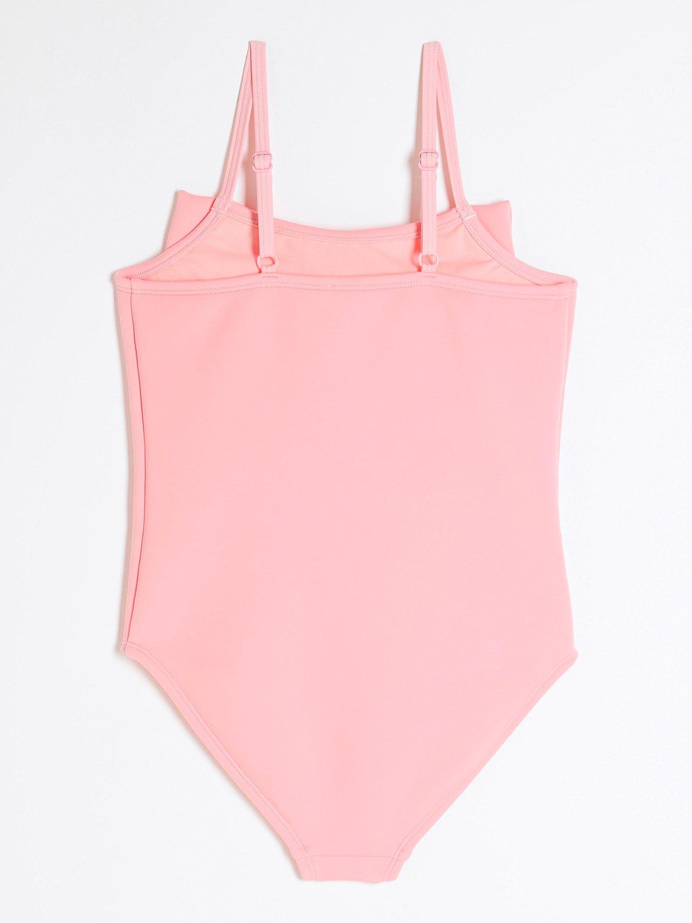 Image 2 of 4 of River Island Girls 3D Bow Swimsuit - Pink