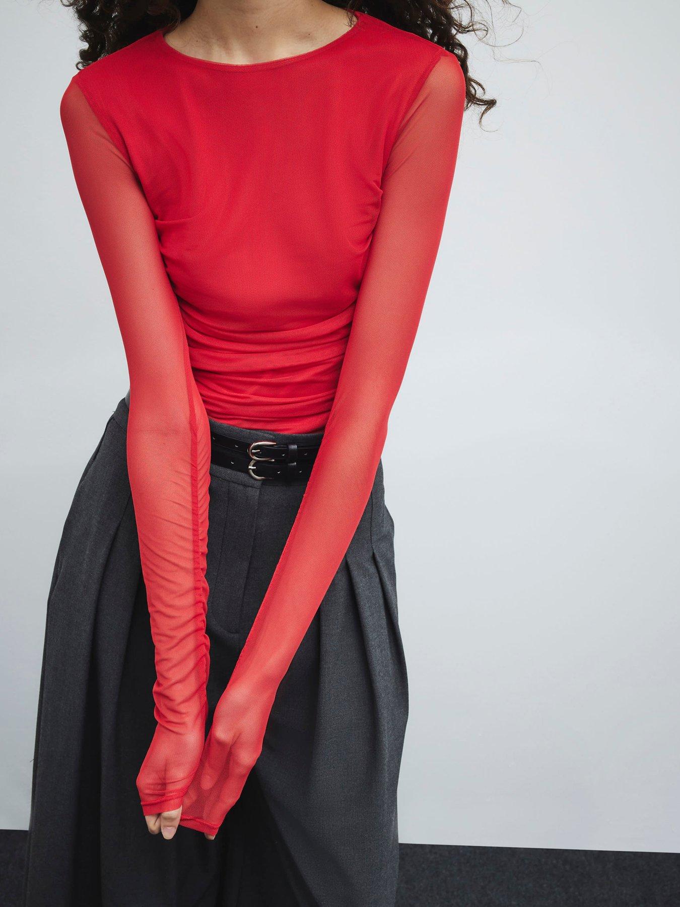 river-island-ruched-side-mesh-top-redoutfit