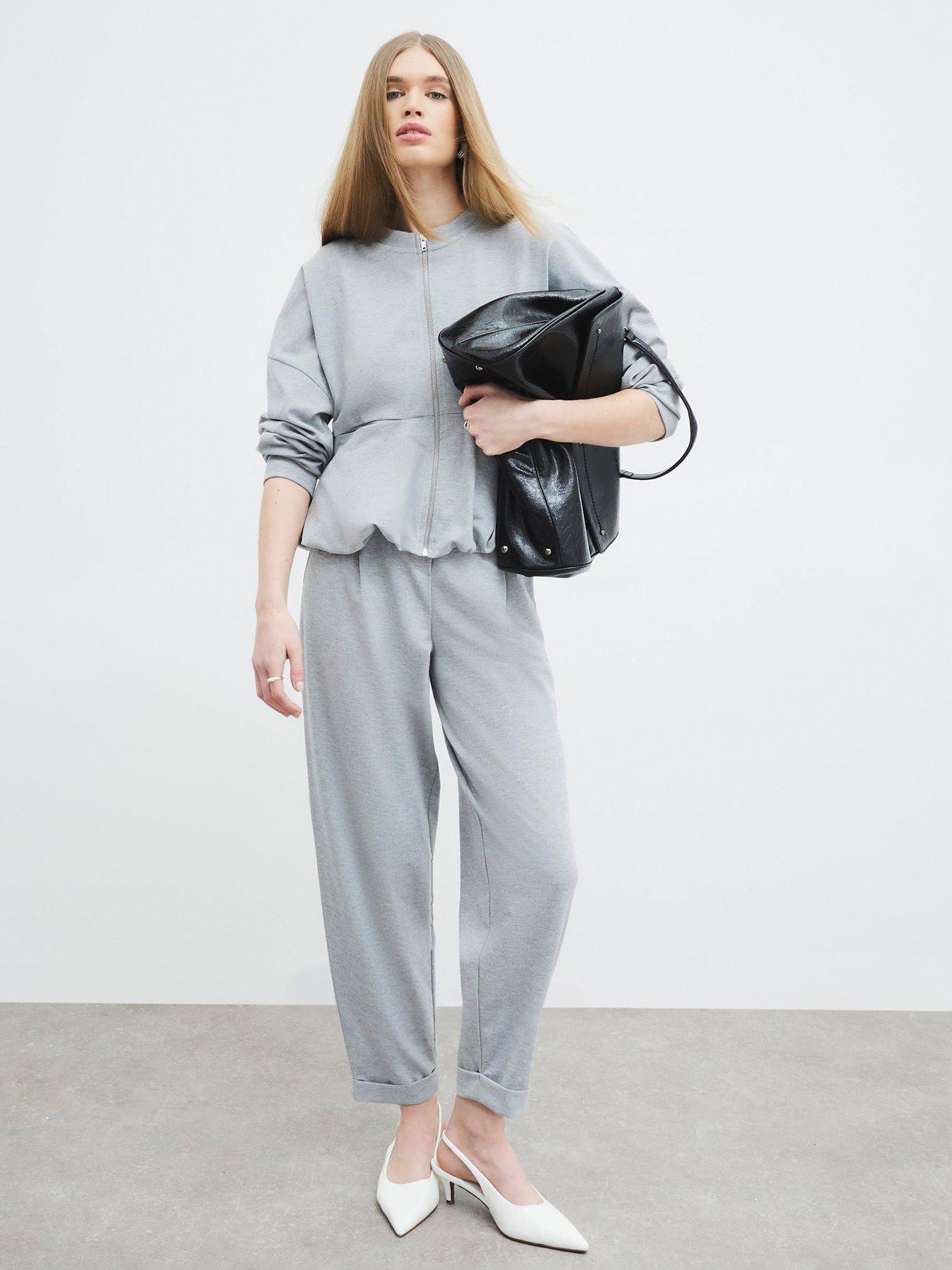 Image 3 of 5 of River Island Bubble Hem Bomber Jacket - Grey