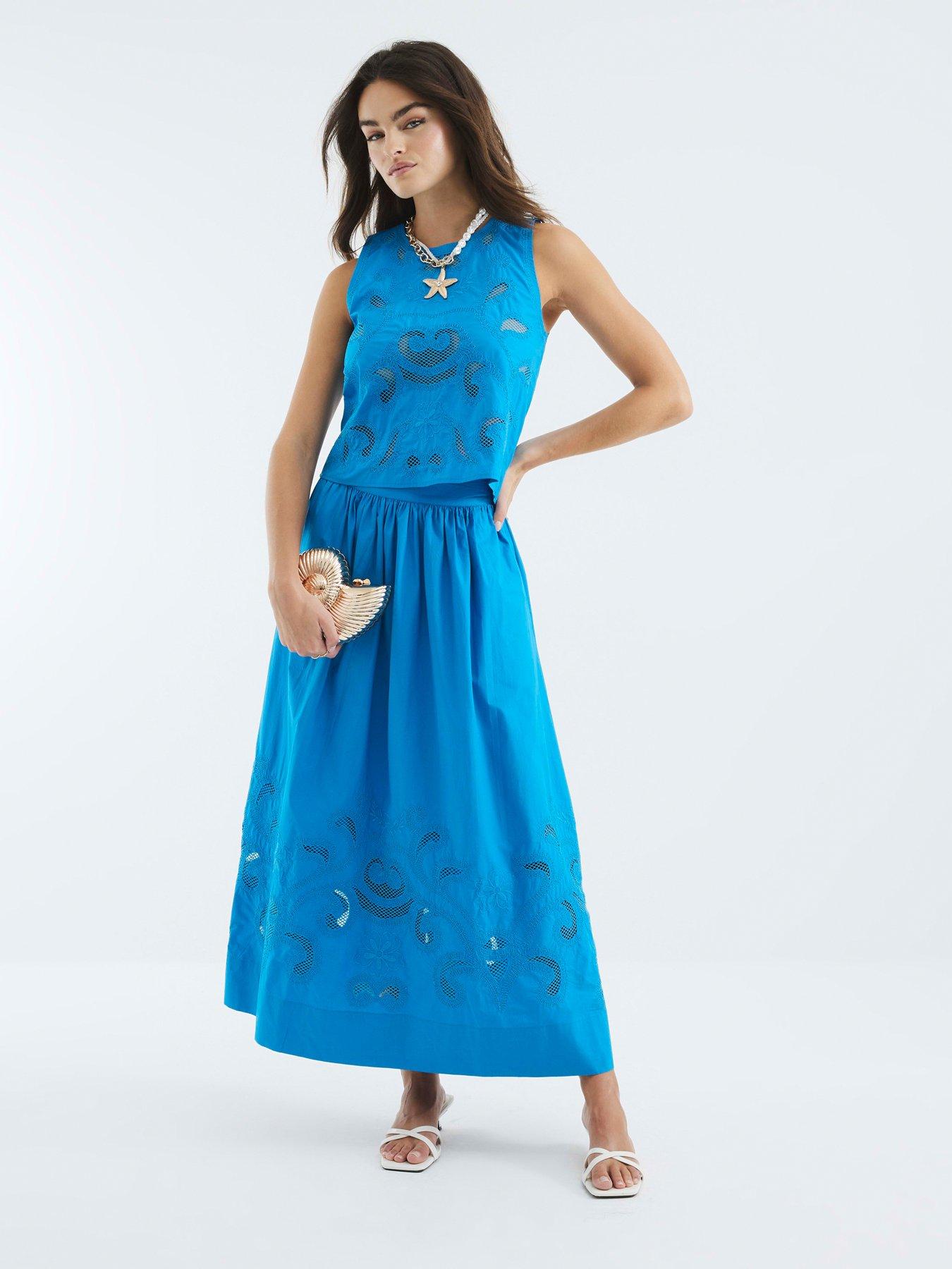 Image 3 of 4 of River Island Cut Out Tank Top - Blue