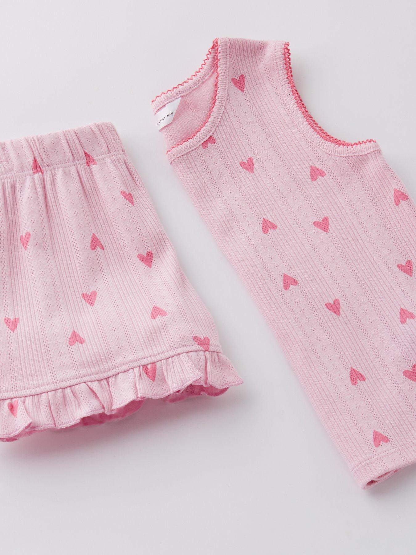 Image 3 of 4 of Mini V by Very Girls Pointelle Short Pyjama Set - Pink