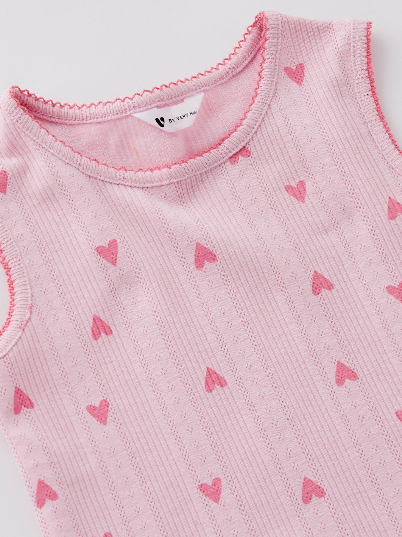 Image 4 of 4 of Mini V by Very Girls Pointelle Short Pyjama Set - Pink