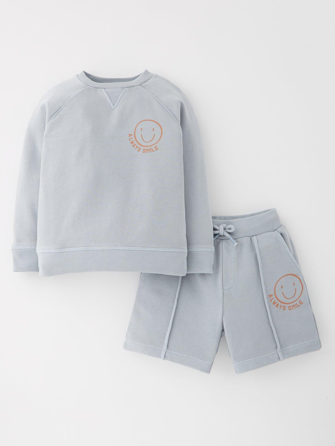 undefined Boys Sweat And Short Washed Set - Multi
