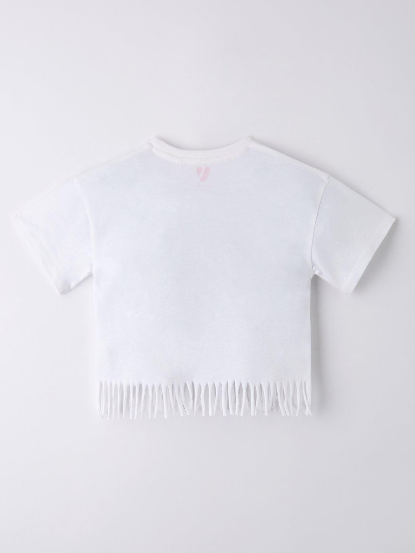 Image 2 of 4 of Mini V by Very Girls Unicorn 3D Embellished Fringed T-Shirt - Multi