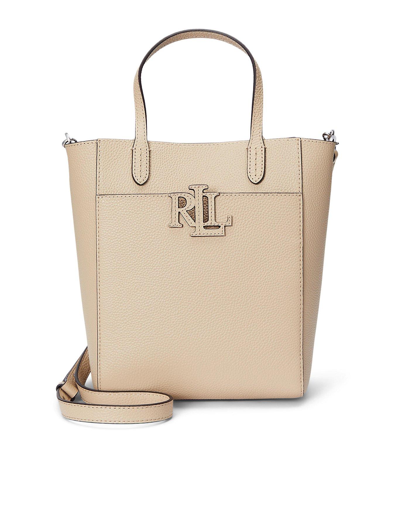 Lauren by Ralph Lauren Cameryn Small Leather Embossed Tote - Cream