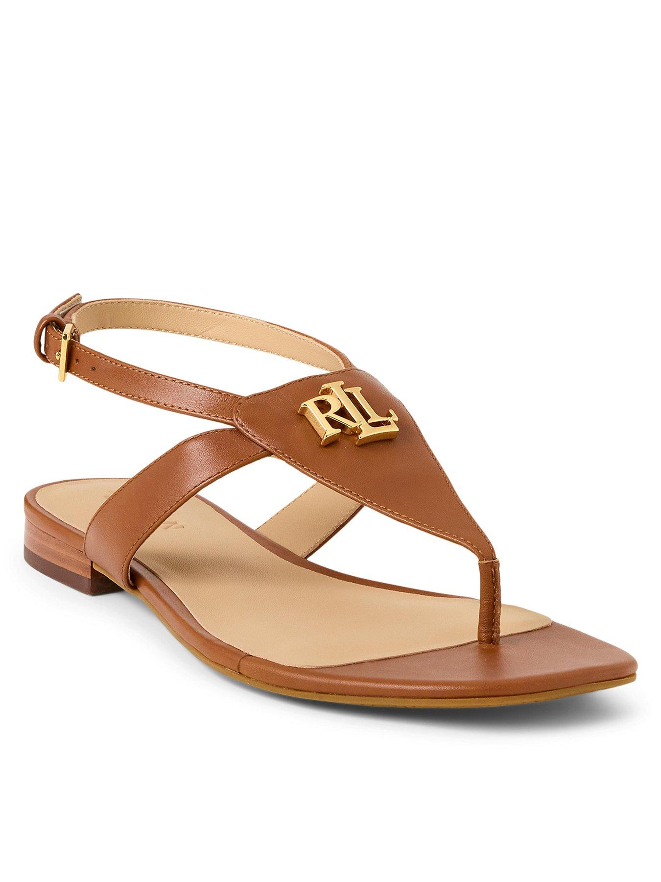 Image of Lauren by Ralph Lauren Everley Leather Sandal - Tan