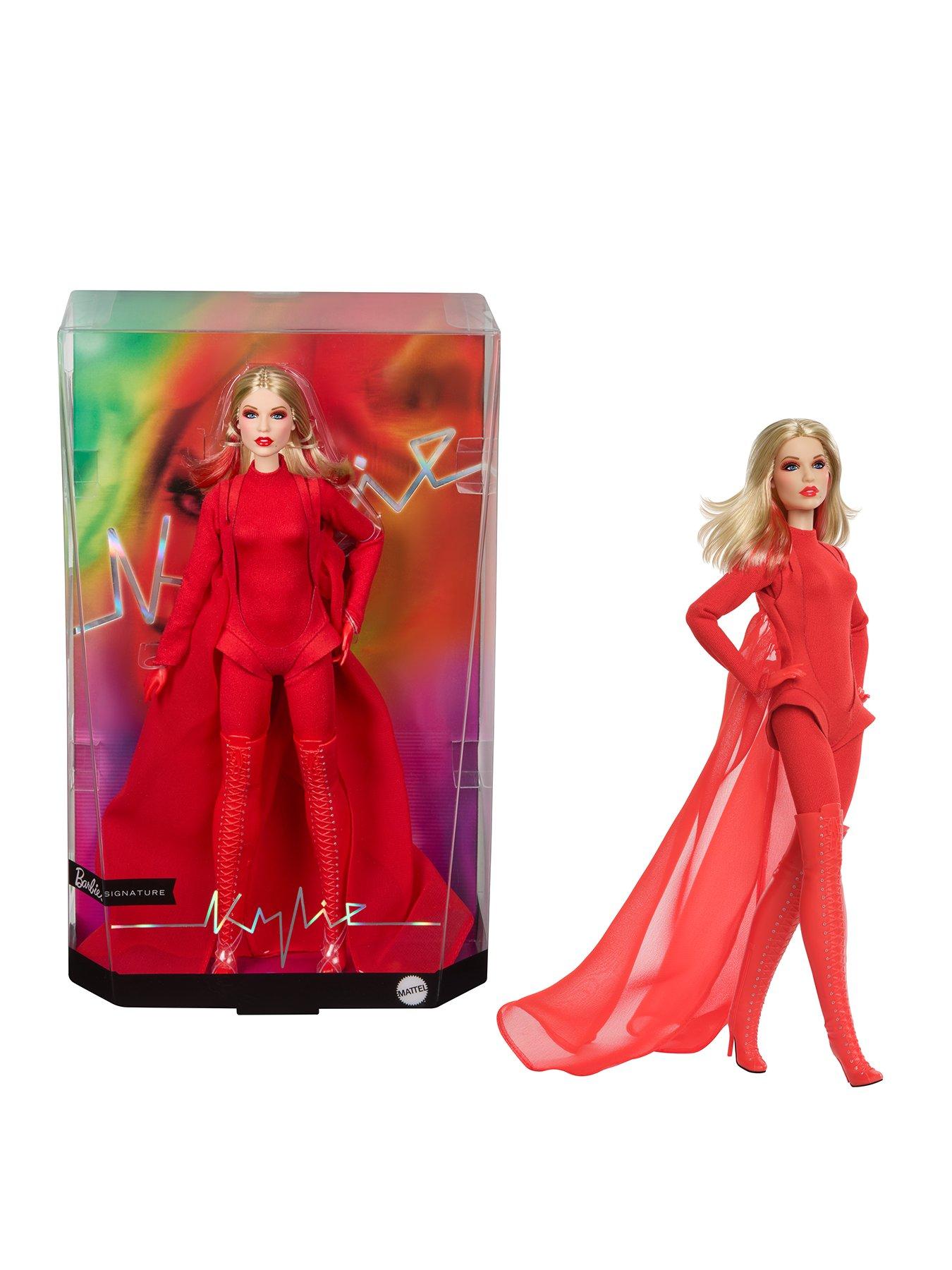 Image 1 of 8 of Barbie Signature Kylie Minogue Collectible Doll in Red &ldquo;Padam Padam&rdquo; Music Video Outfit