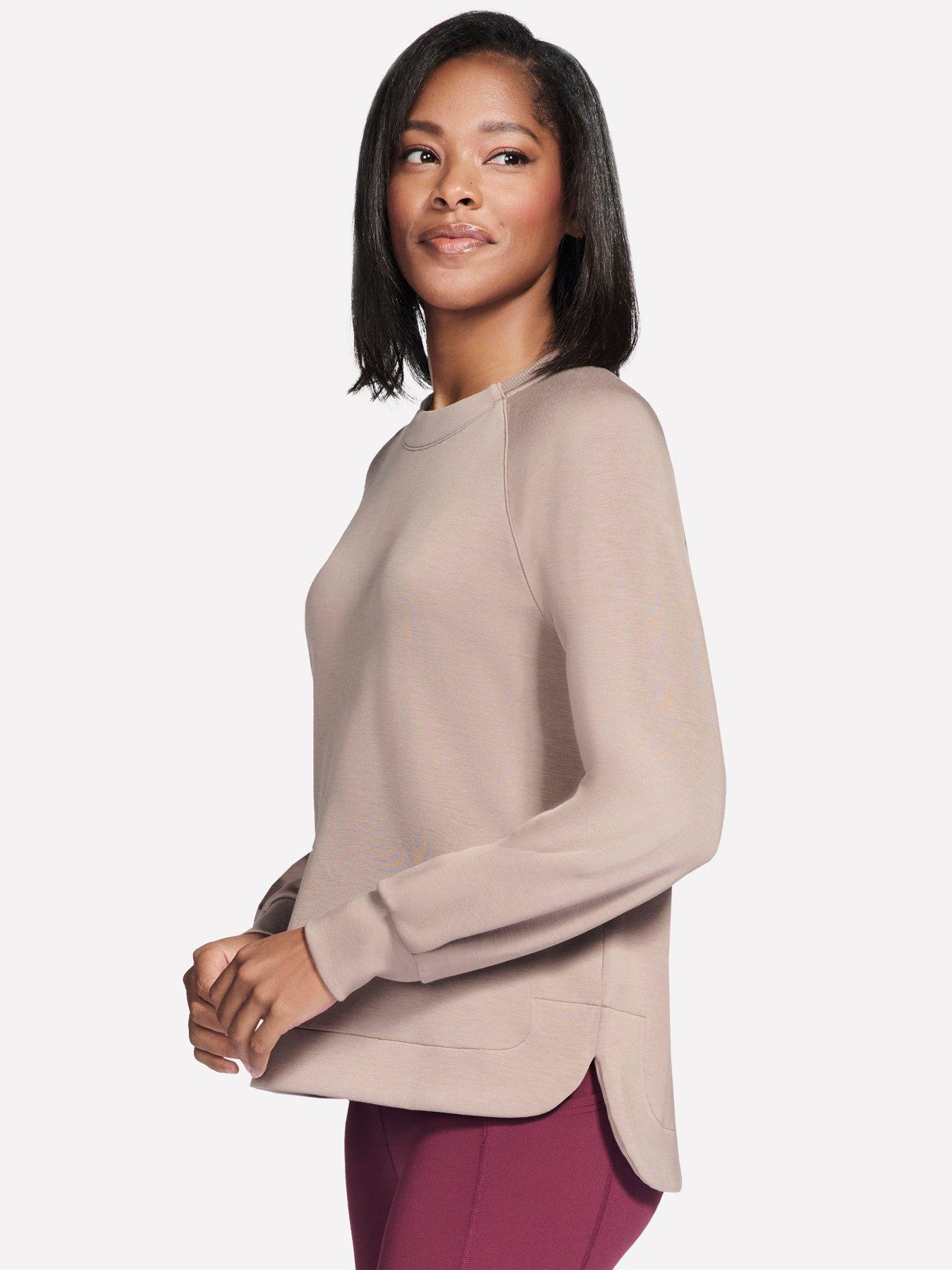 skechers-skechluxe-elevate-crewneck-sweatshirt-taupestillFront