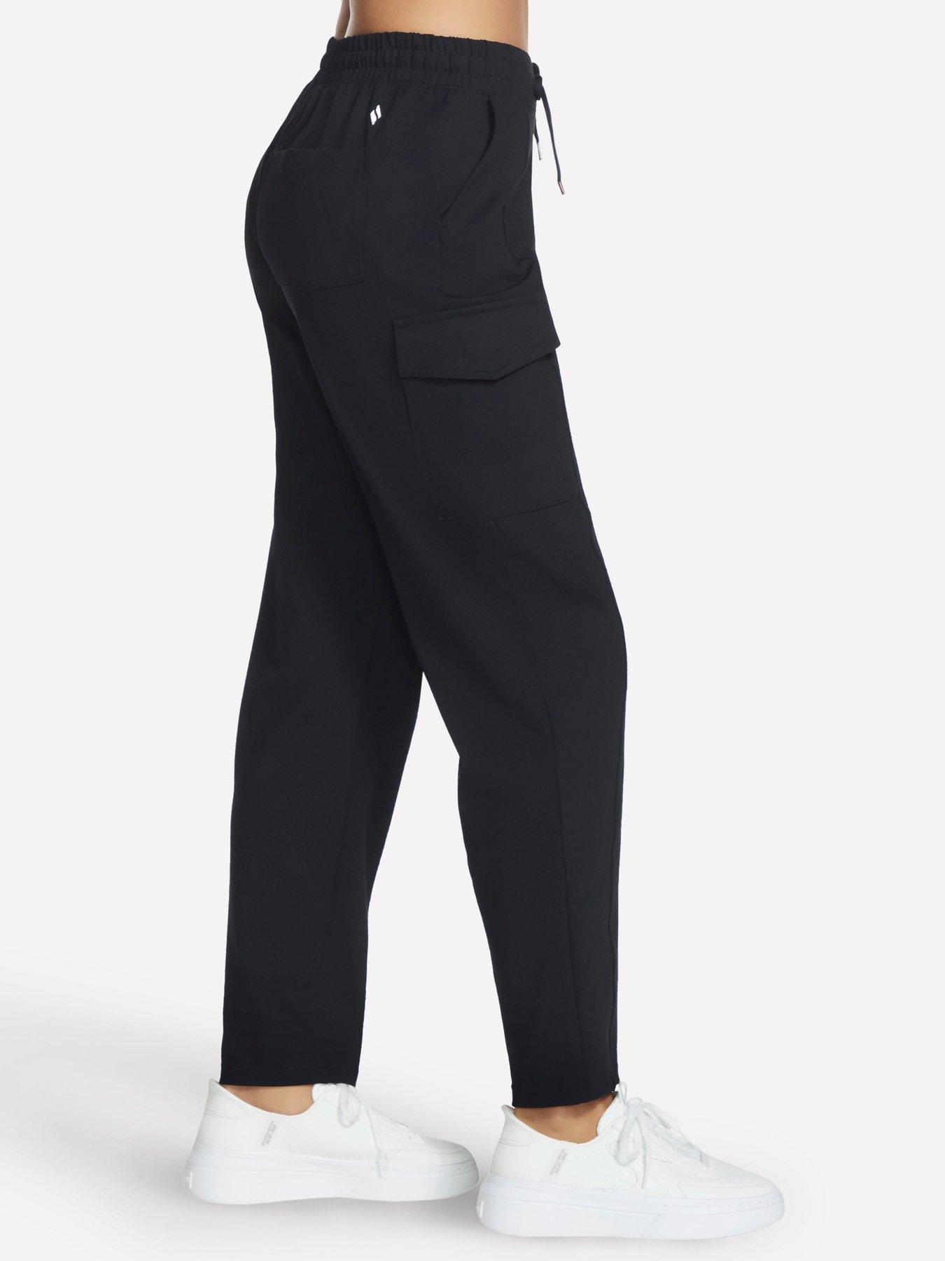 skechers-slip-ins-cargo-pant-trouser-blackstillFront