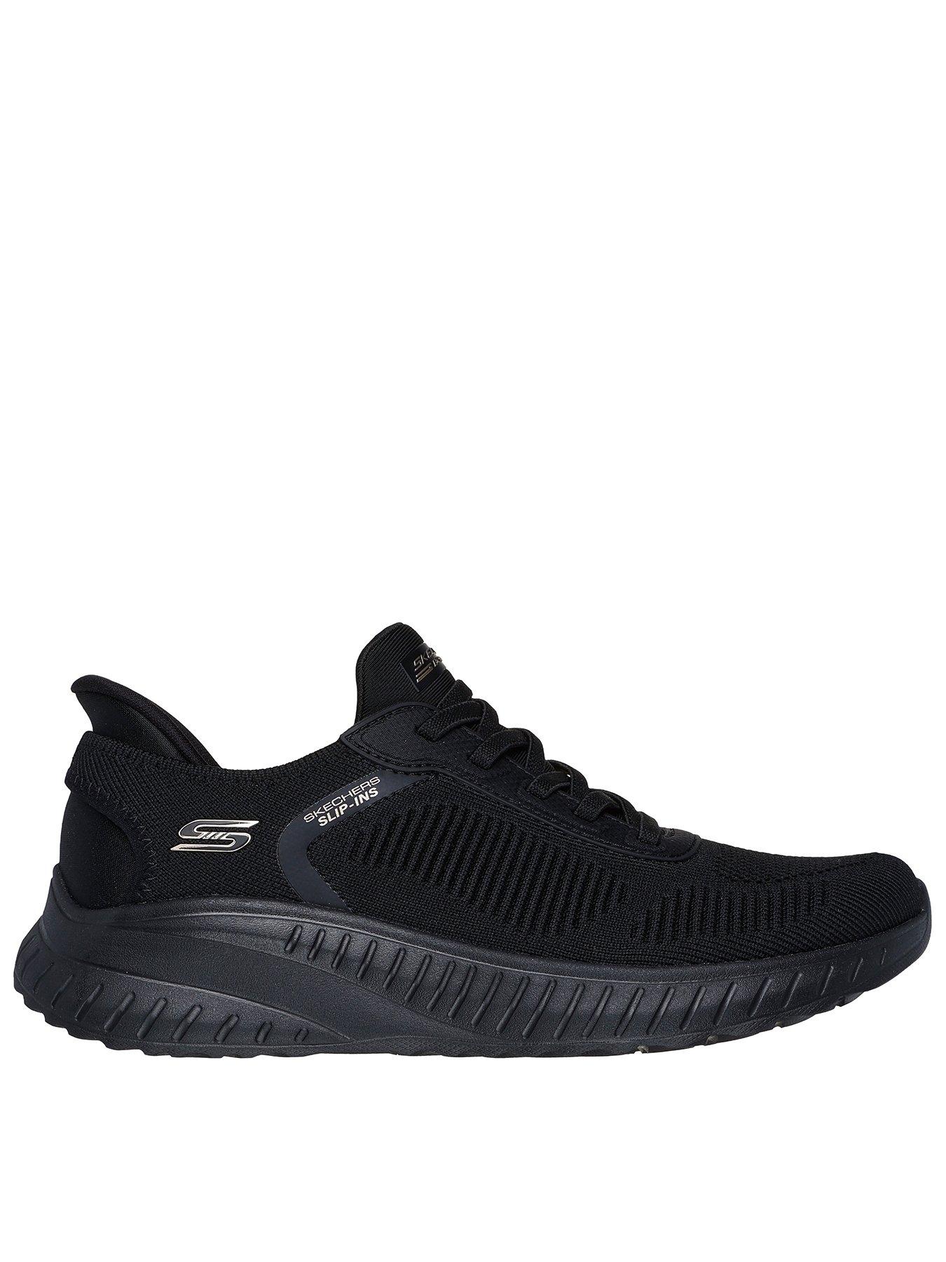 Skechers Wide Fit Bobs Sport Squad Chaos Current Muse Slip-ins Trainer - Black