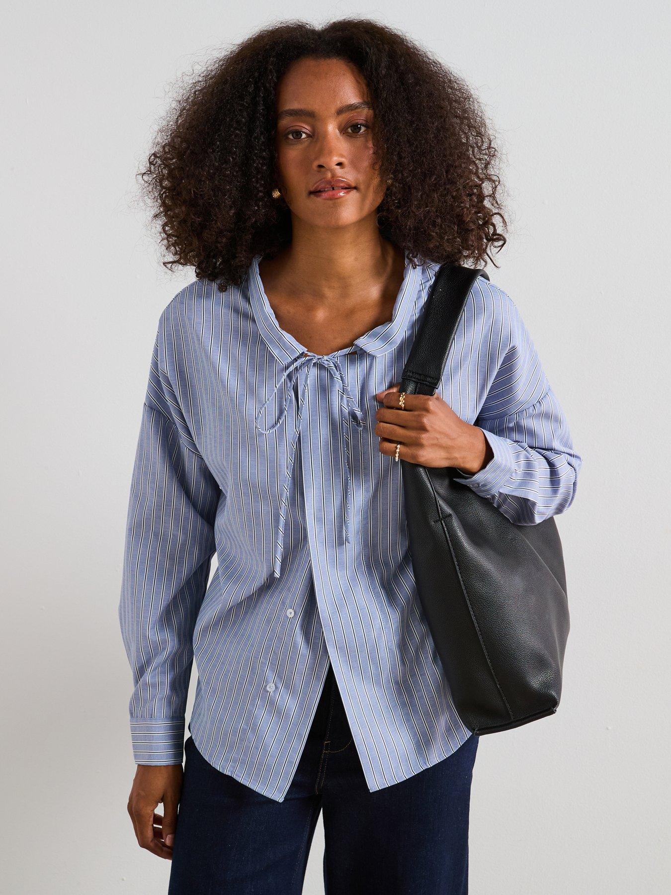v-by-very-stripe-blouse-blue