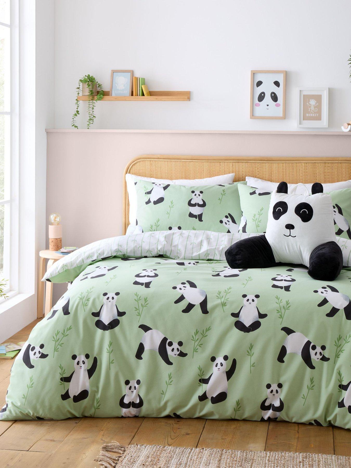 Image 1 of 6 of Catherine Lansfield Panda Paws Duvet Cover Set