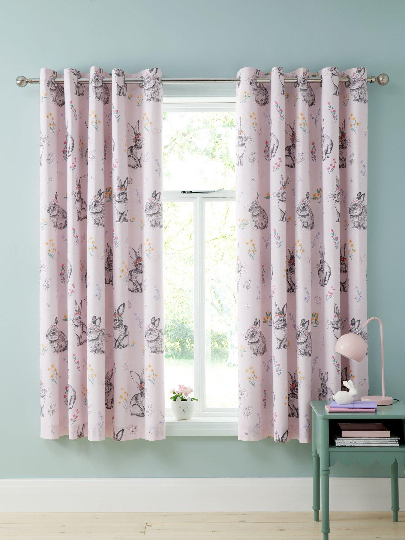undefined Bunny Tails Eyelet Curtains W168xD183cm(W66xD72inches)
