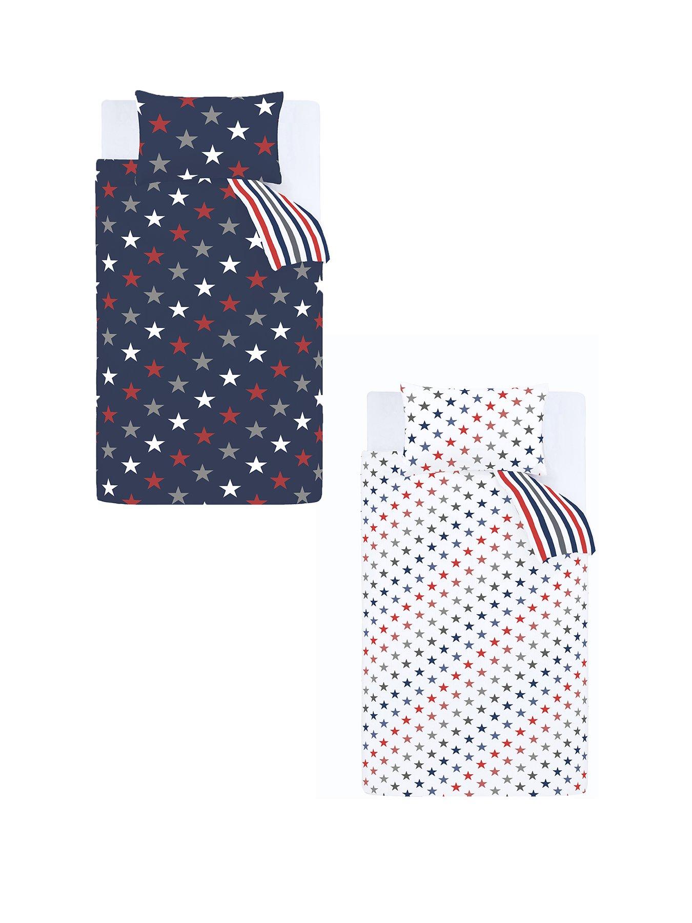 Image 2 of 7 of Catherine Lansfield Stripes and Stars Duvet Cover Set Twin Pack