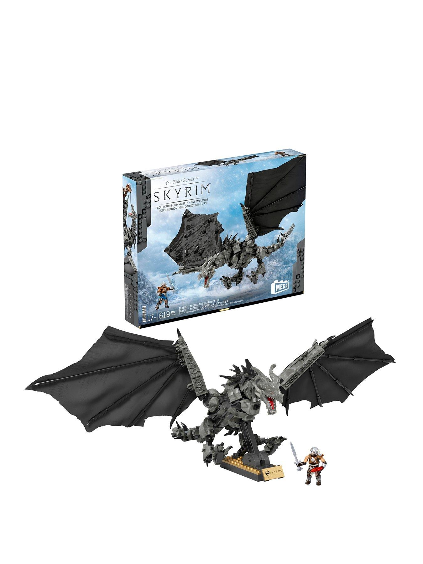 MEGA MEGA Skyrim Alduin the World Waster Building Kit with Action Figure (619 Pieces)