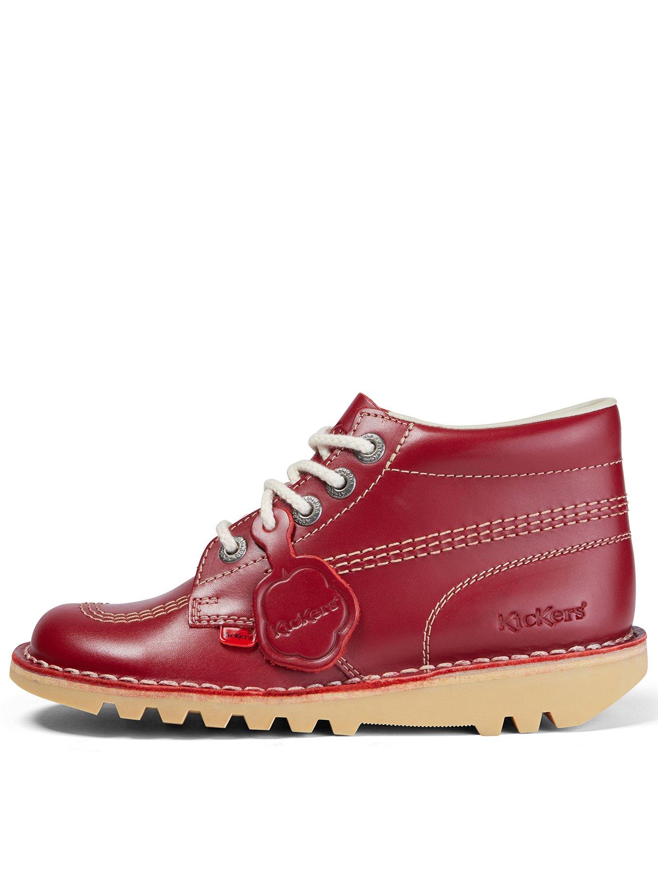 Image 1 of 6 of Kickers Kick Hi Leather Ankle Boot - Red