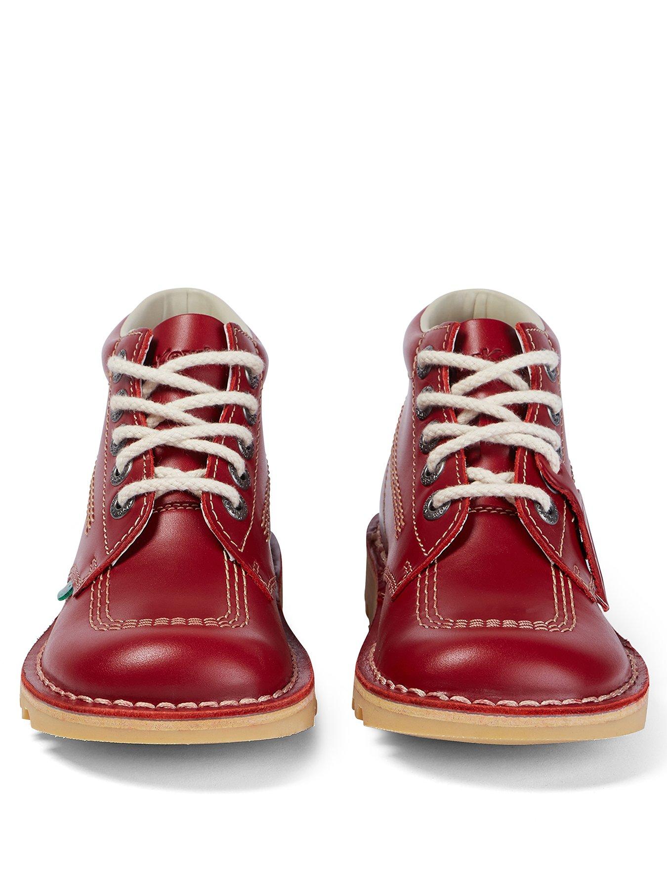 Image 2 of 6 of Kickers Kick Hi Leather Ankle Boot - Red