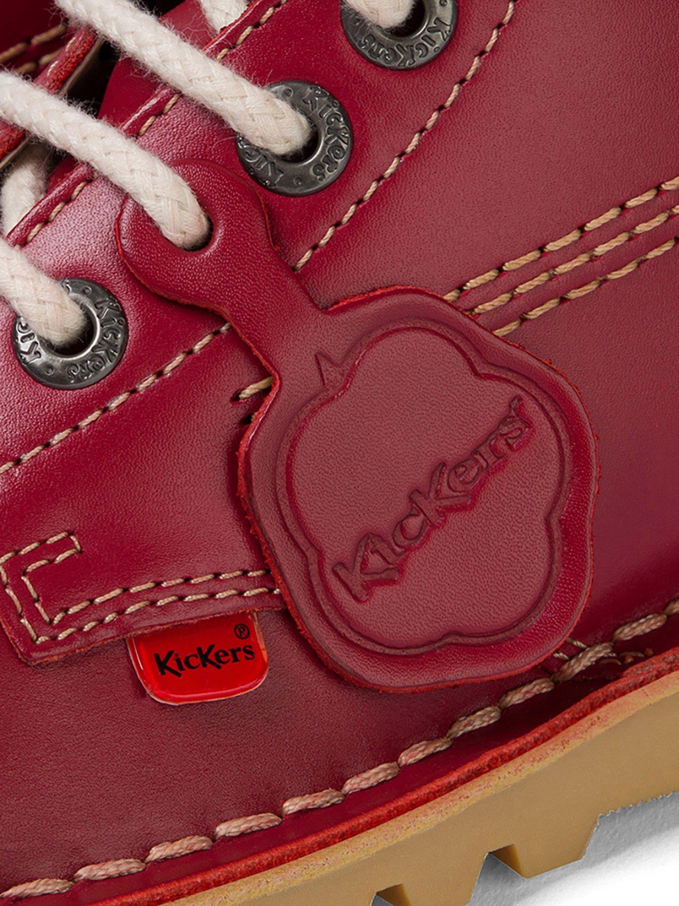 Image 6 of 6 of Kickers Kick Hi Leather Ankle Boot - Red