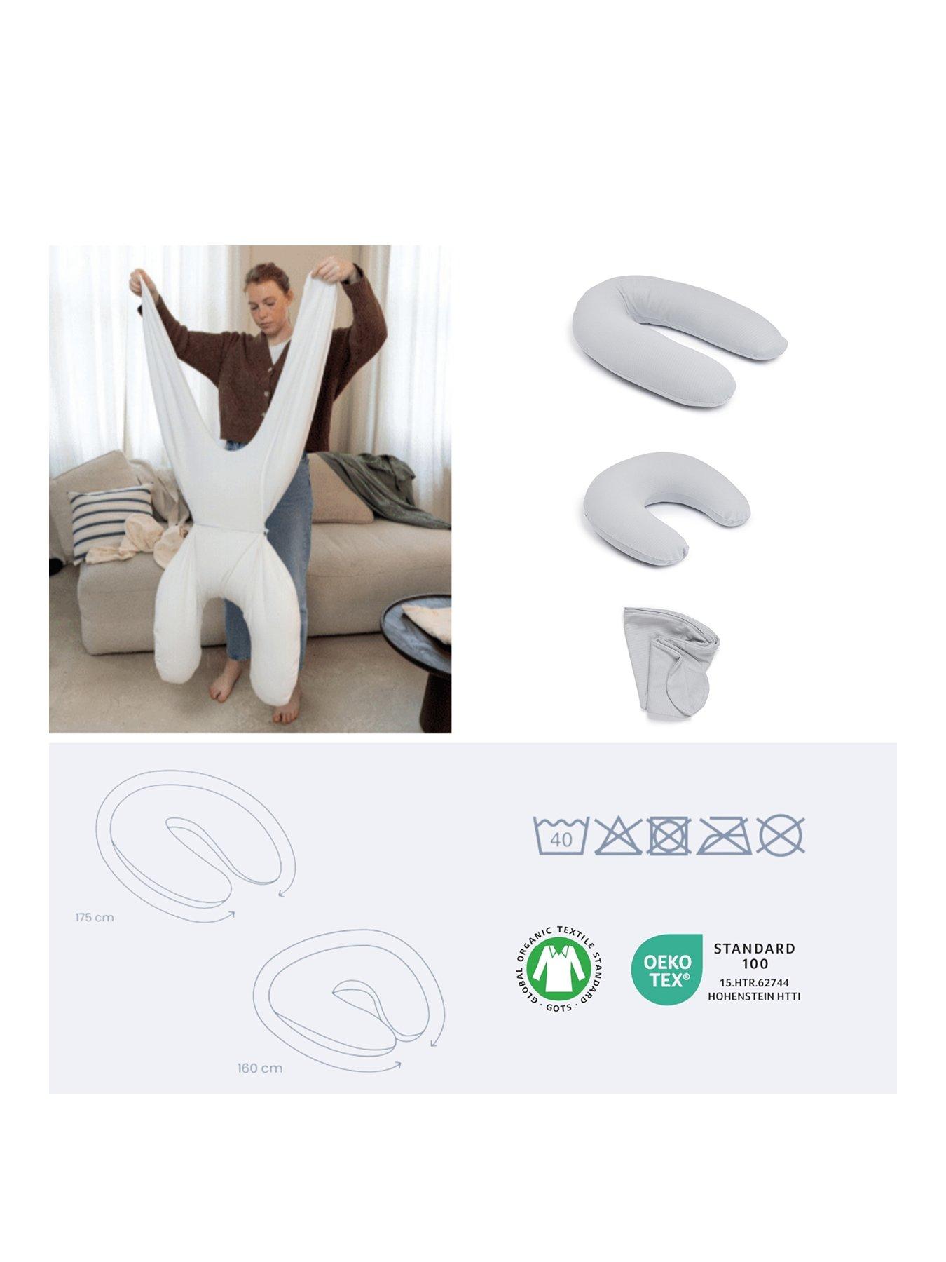 Image 2 of 5 of Babymoov Twisty 2 in 1 Pregnancy/Maternity &amp; Feeding/Nursing Pillow - Pearl Grey