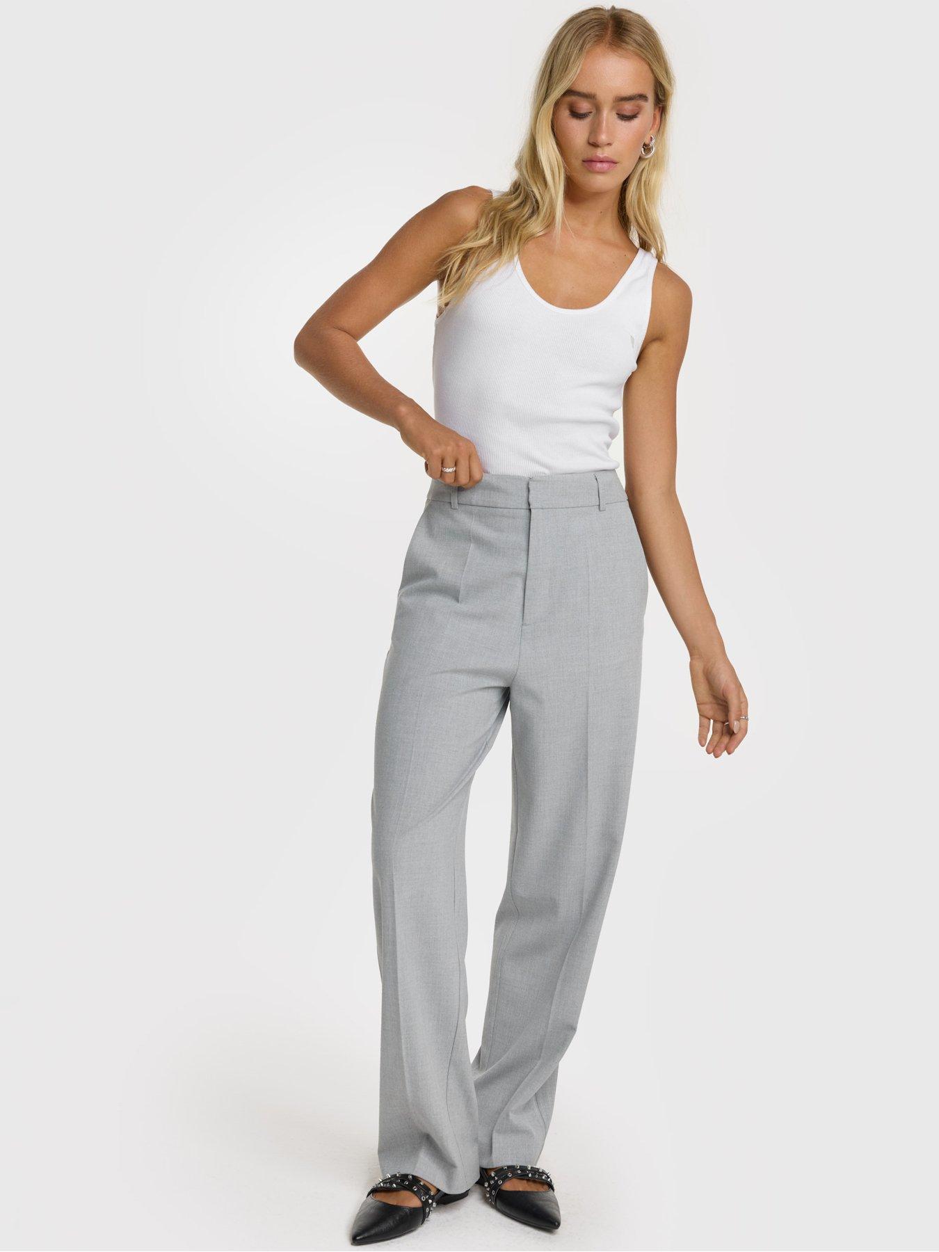 Image 2 of 4 of Alix the Label Foil Stripe Pants - Light Grey