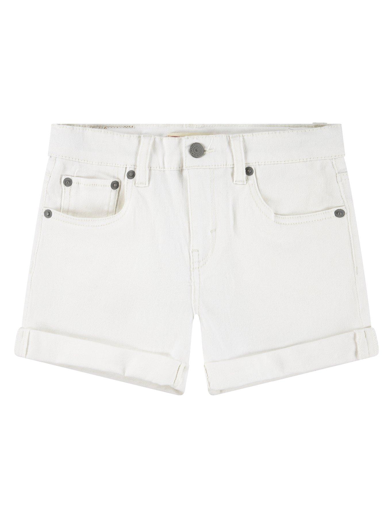 Levi's Girls Girlfriend Denim Shorts - White